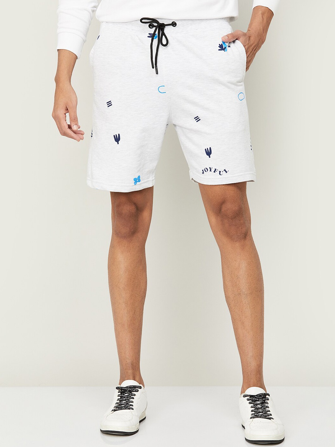 

Fame Forever by Lifestyle Men Cotton Mid-Rise Printed Shorts, White