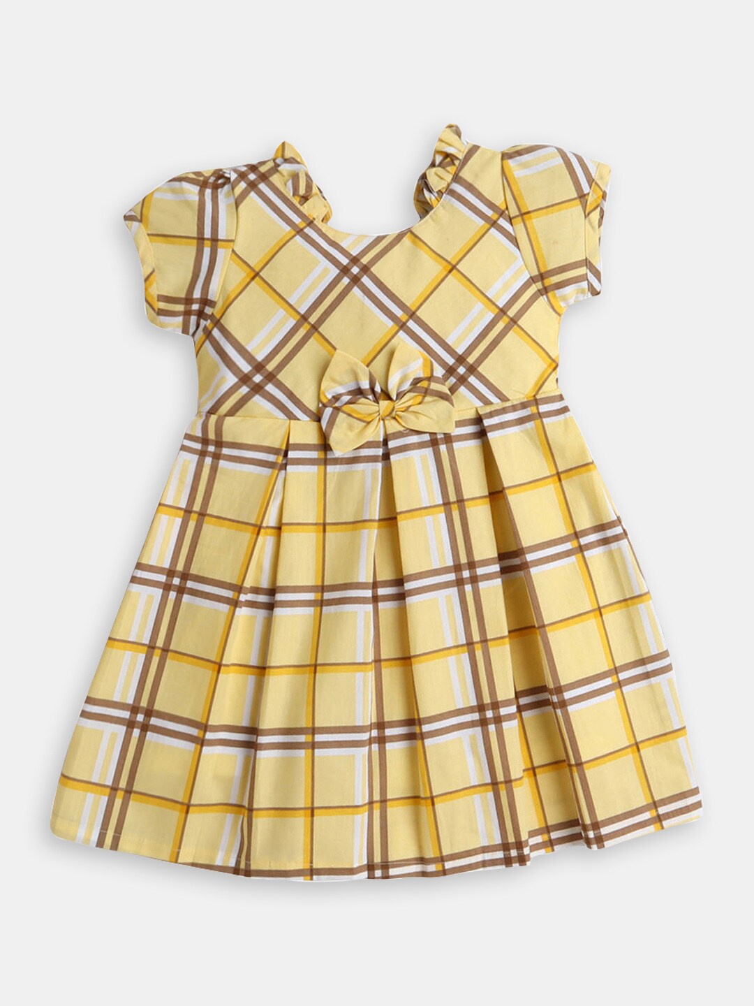 

Hopscotch Girls Checked Fit & Flare Cotton Dress, Yellow