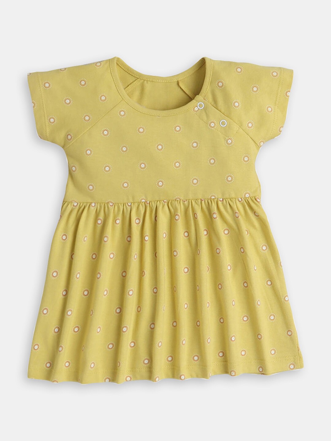 

Hopscotch Infants Girls Printed Fit & Flare Cotton Dress, Yellow