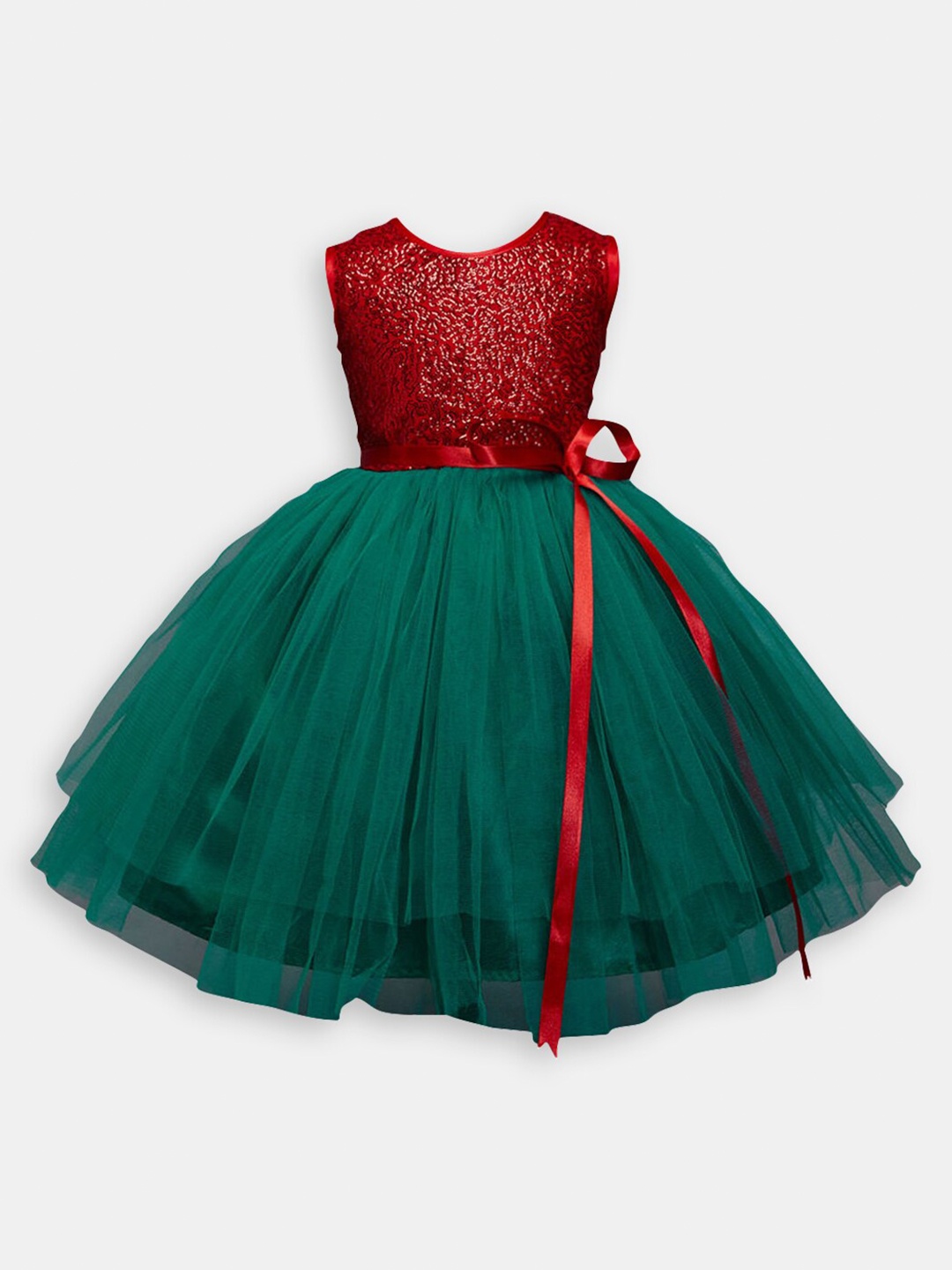

Hopscotch Girls Sequinned Fit & Flare Party Dress, Green