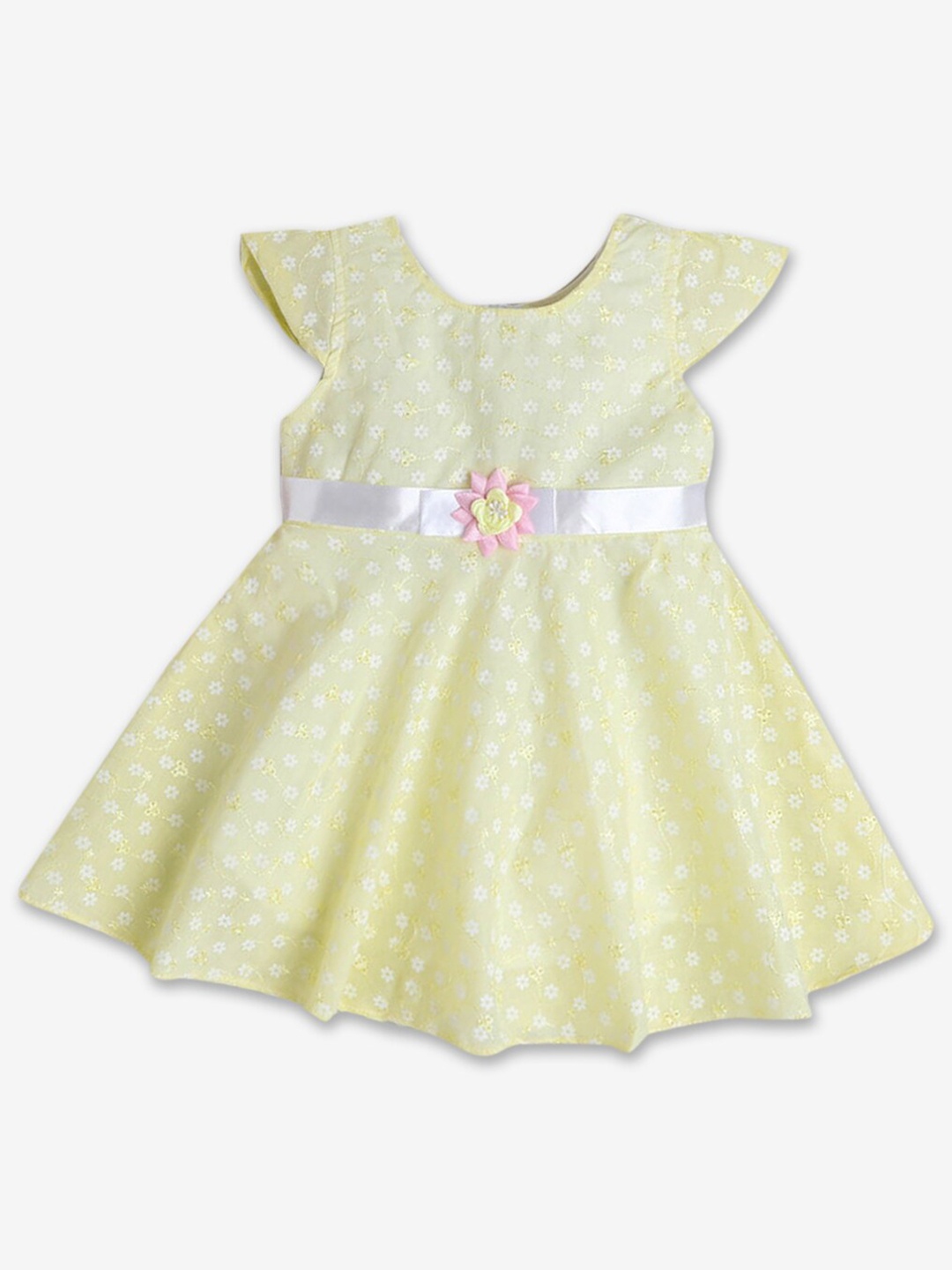 

Hopscotch Infant Girls Floral Printed Fit & Flare Dress, Yellow