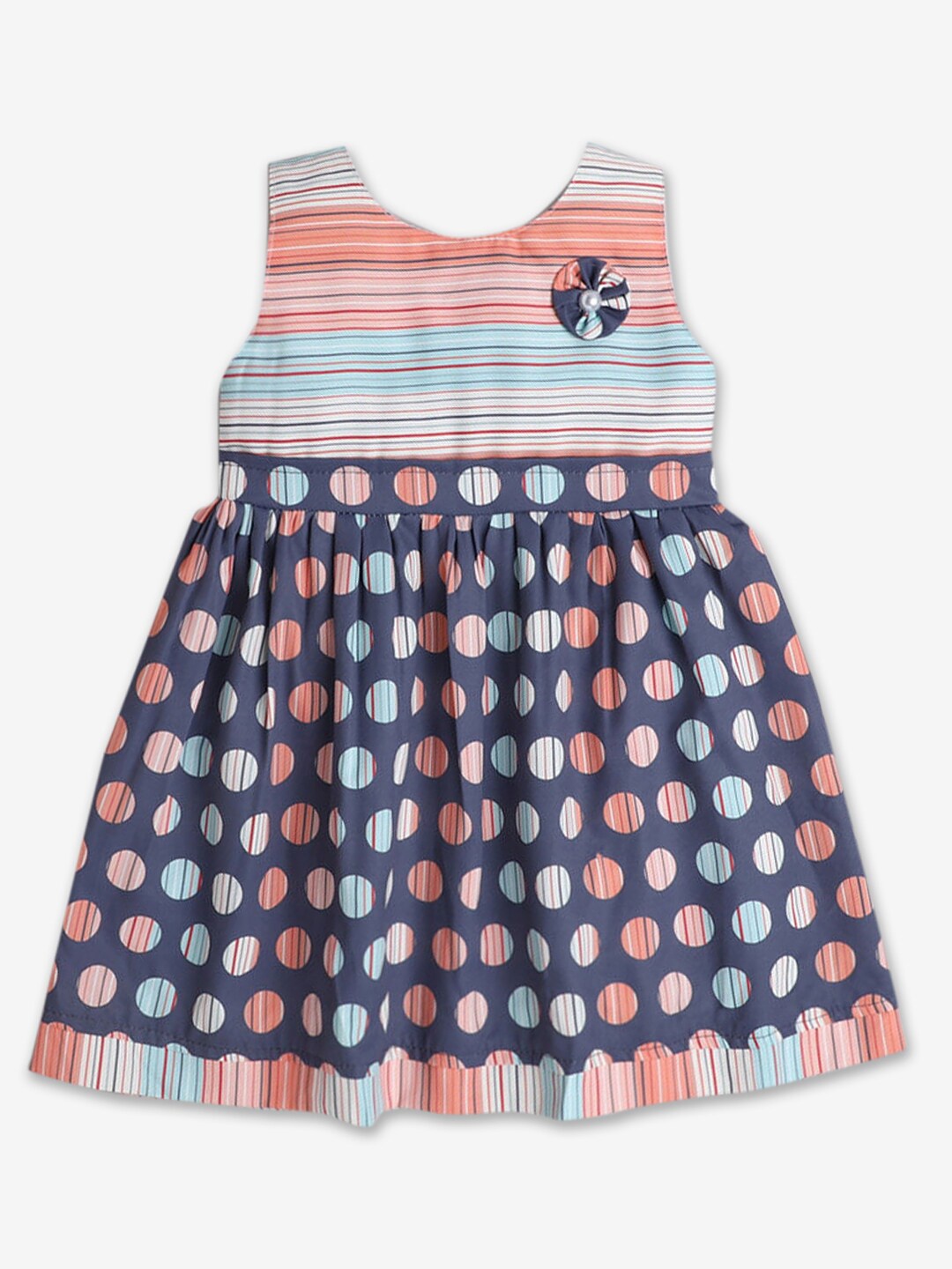 

Hopscotch Girls Stripes Print A-Line Dress, Orange