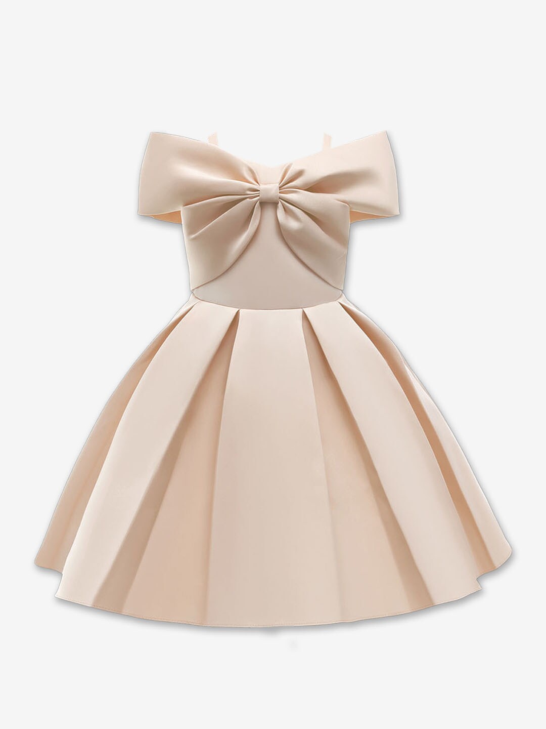 

Hopscotch Girls Shoulder Straps Cold-Shoulder Bow Fit & Flare Dress, Cream