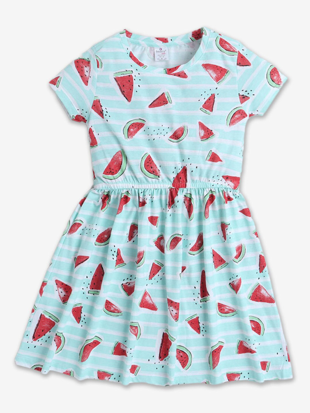 

Hopscotch Girls Conversational Printed Fit & Flare Dress, Blue
