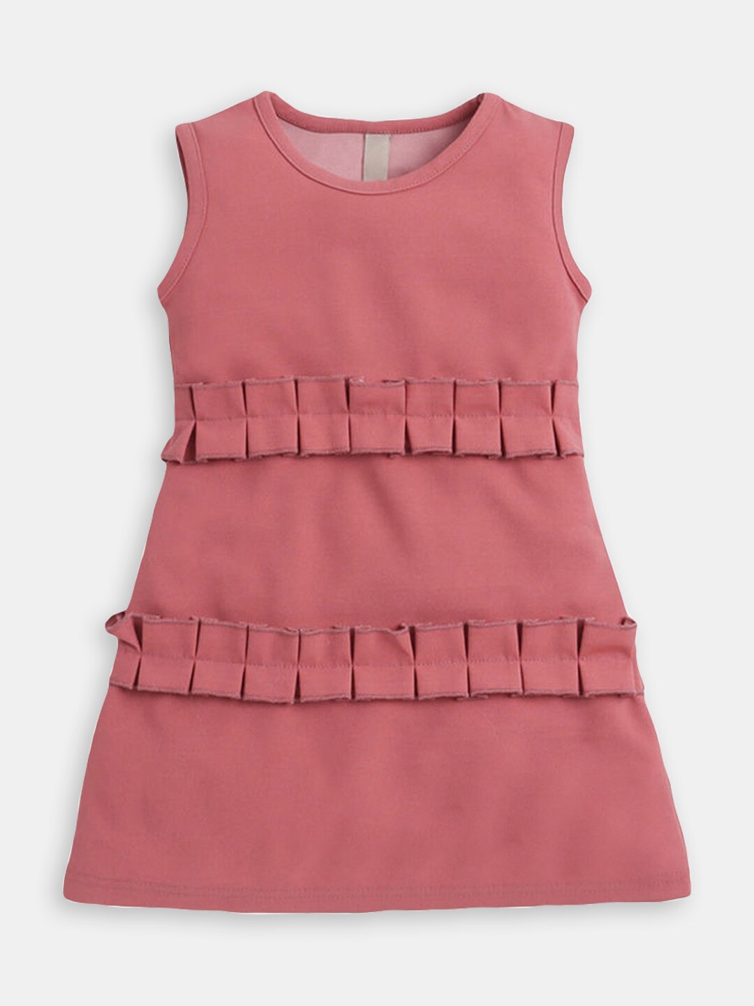 

Hopscotch Girls Sleeveless Ruffled A-Line Dress, Pink