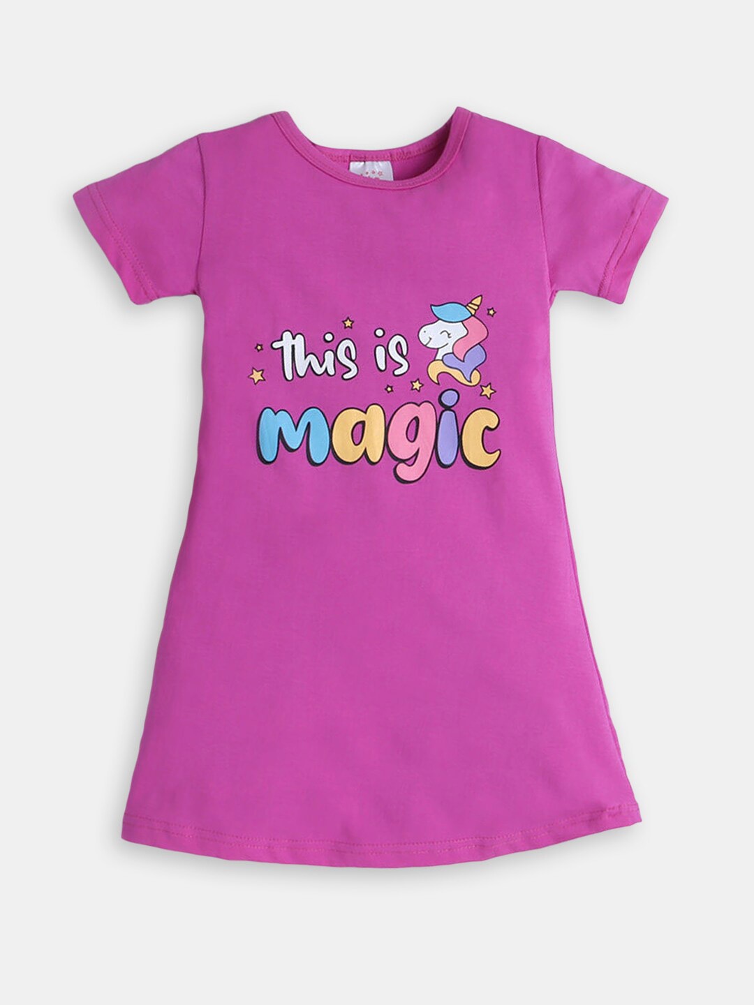 

Hopscotch Girls Typography Printed T-Shirt Dress, Purple
