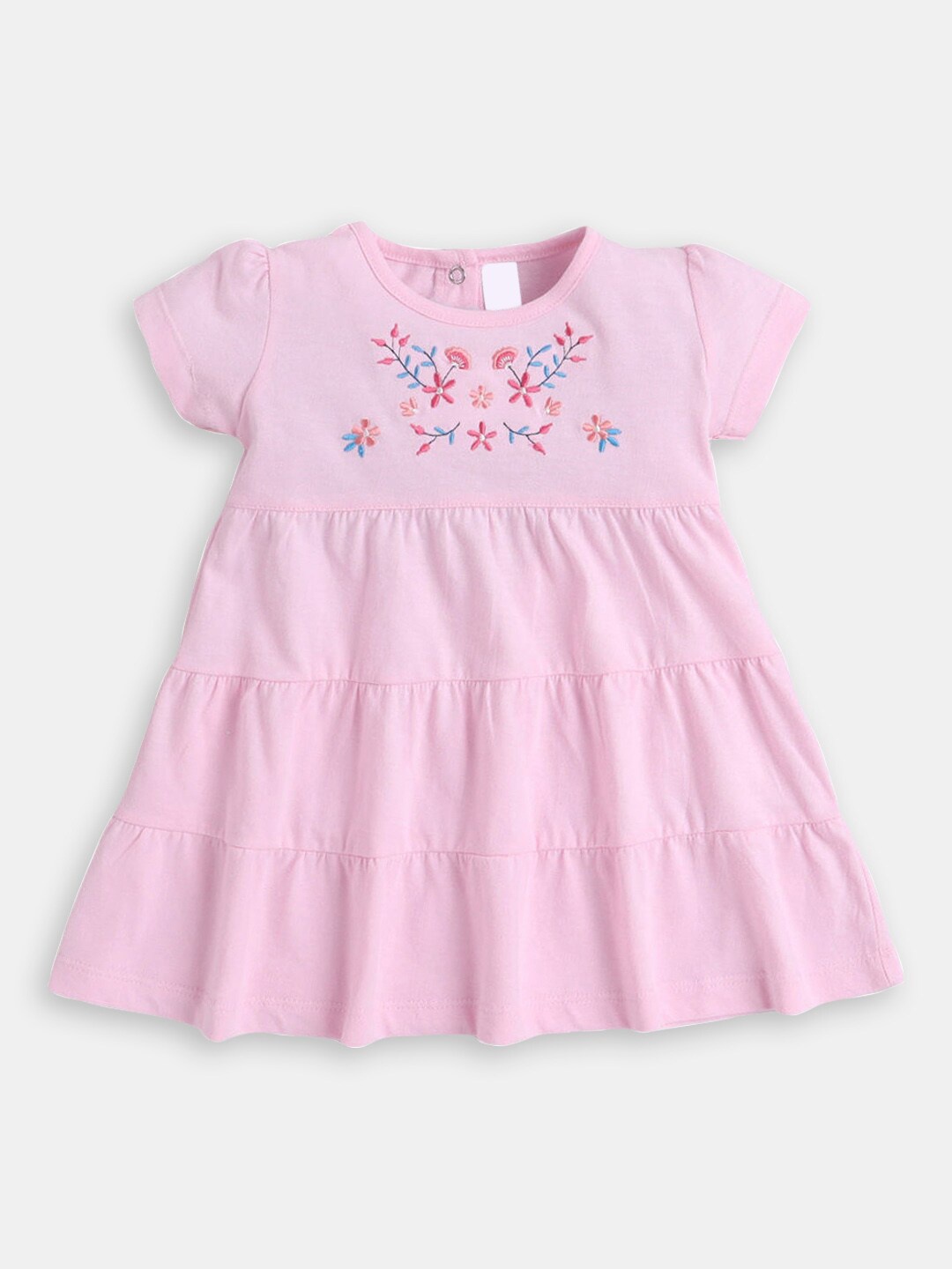 

Hopscotch Infant Girls Embroidered Tiered A-Line Dress, Pink