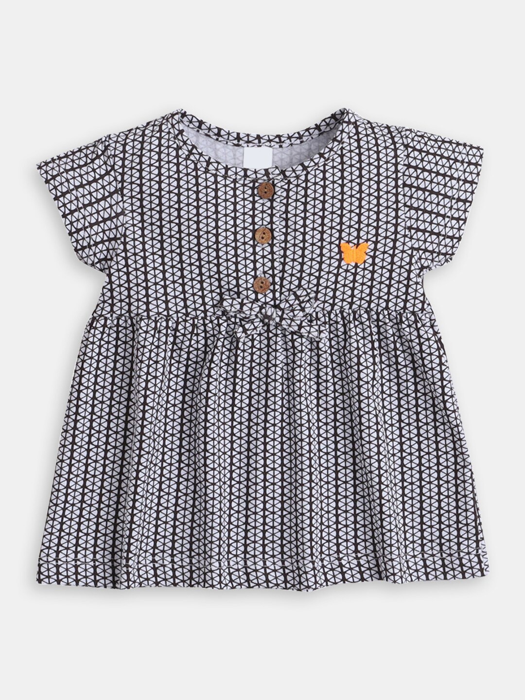 

Hopscotch Infant Girls Geometric Printed Fit & Flare Midi Dress, Brown
