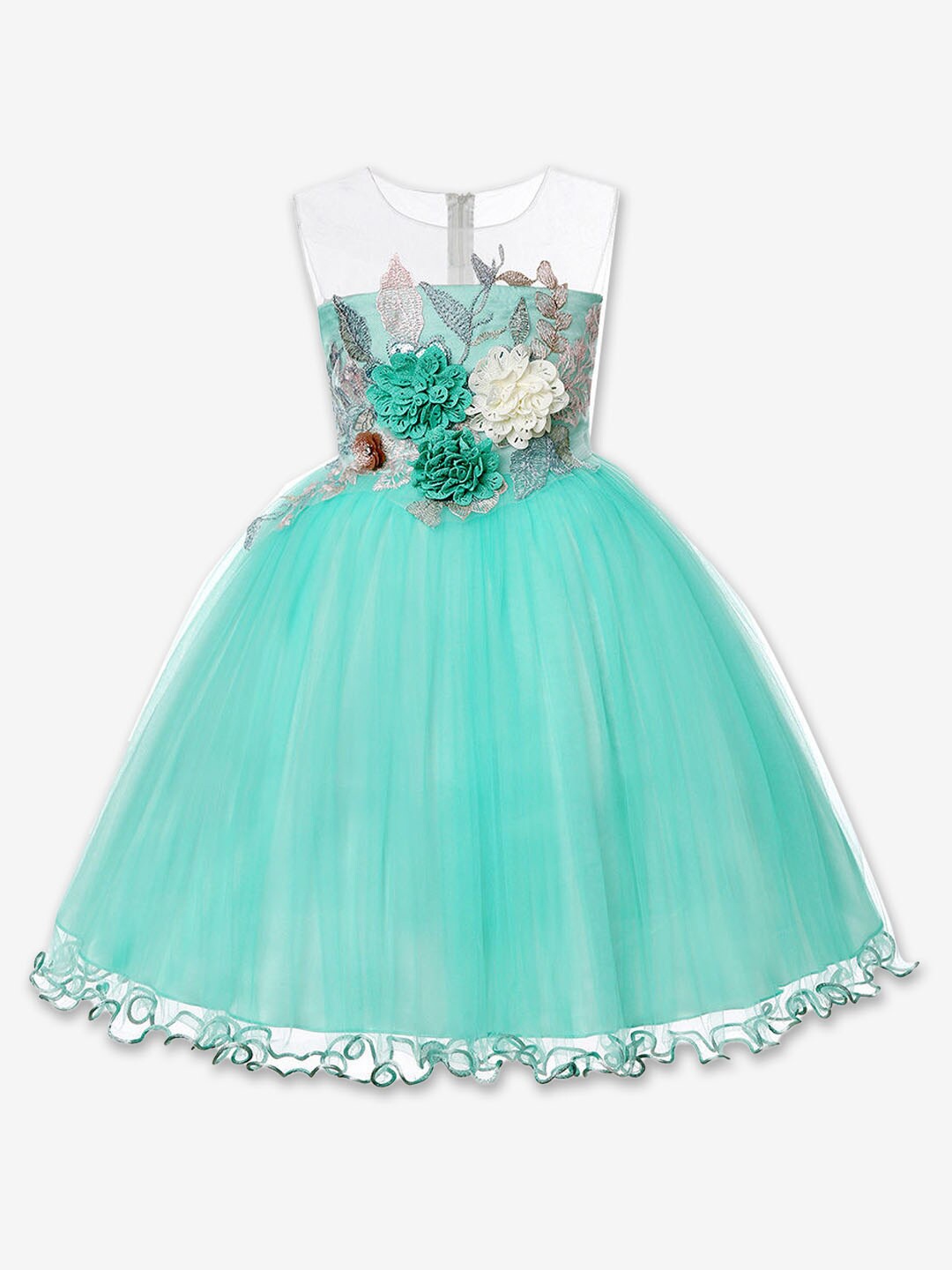 

Hopscotch Girls Embellished Fit & Flare Dress, Turquoise blue