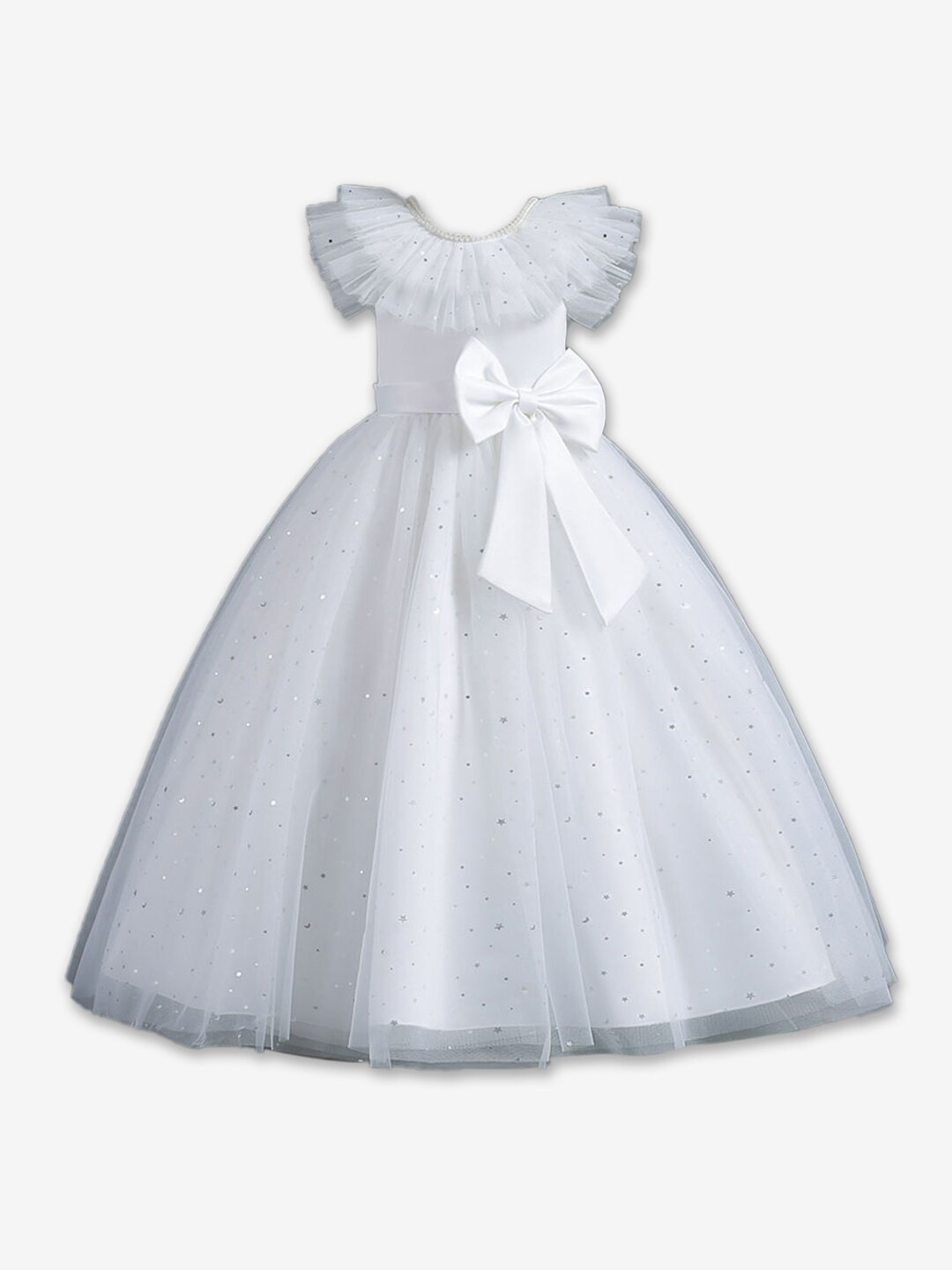 

Hopscotch Girls Embellished Bow Detail Gown Dress, White