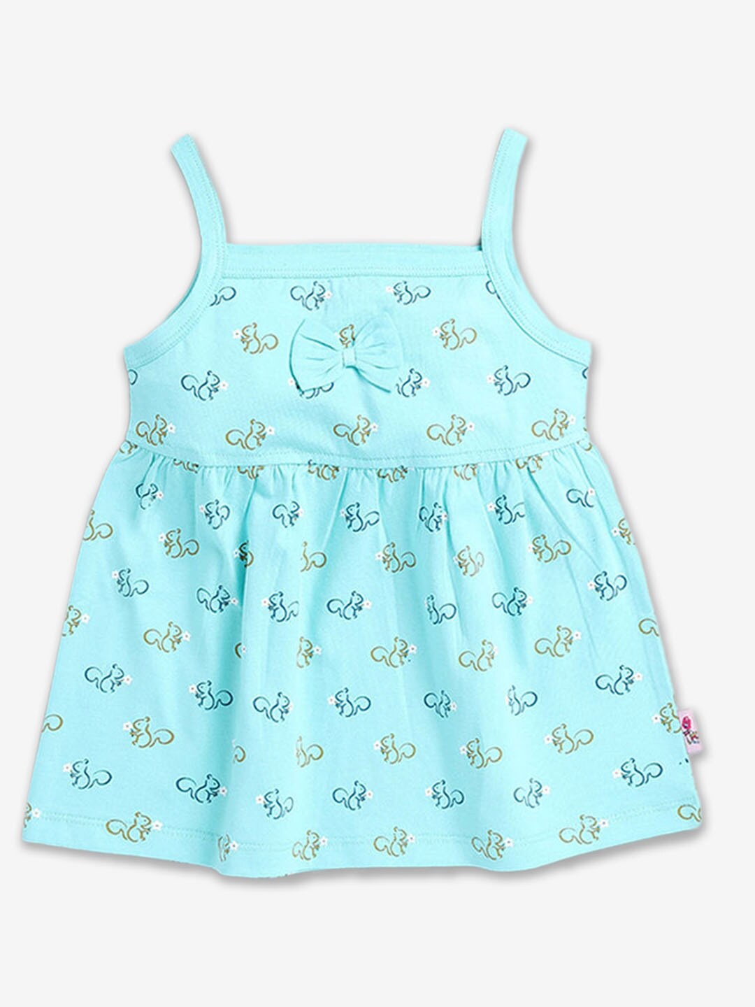 

Hopscotch Infant Girl Conversational Printed A-Line Dress, Turquoise blue