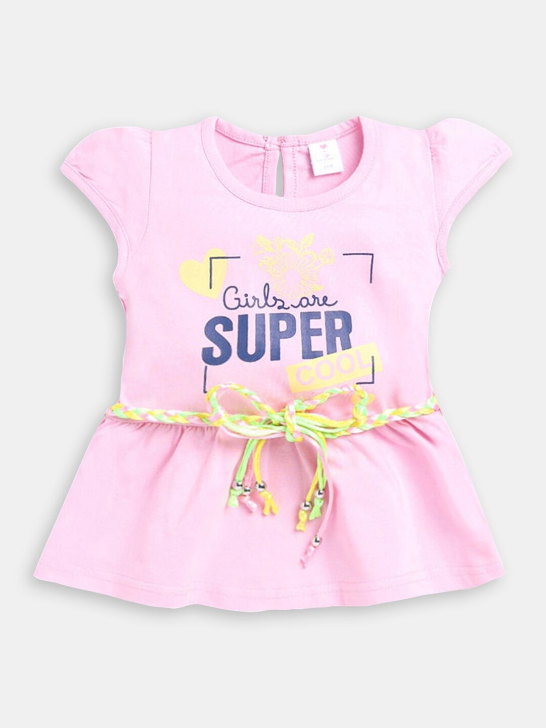 

Hopscotch Infant Girls Typography Printed Drop-Waist Dress, Pink