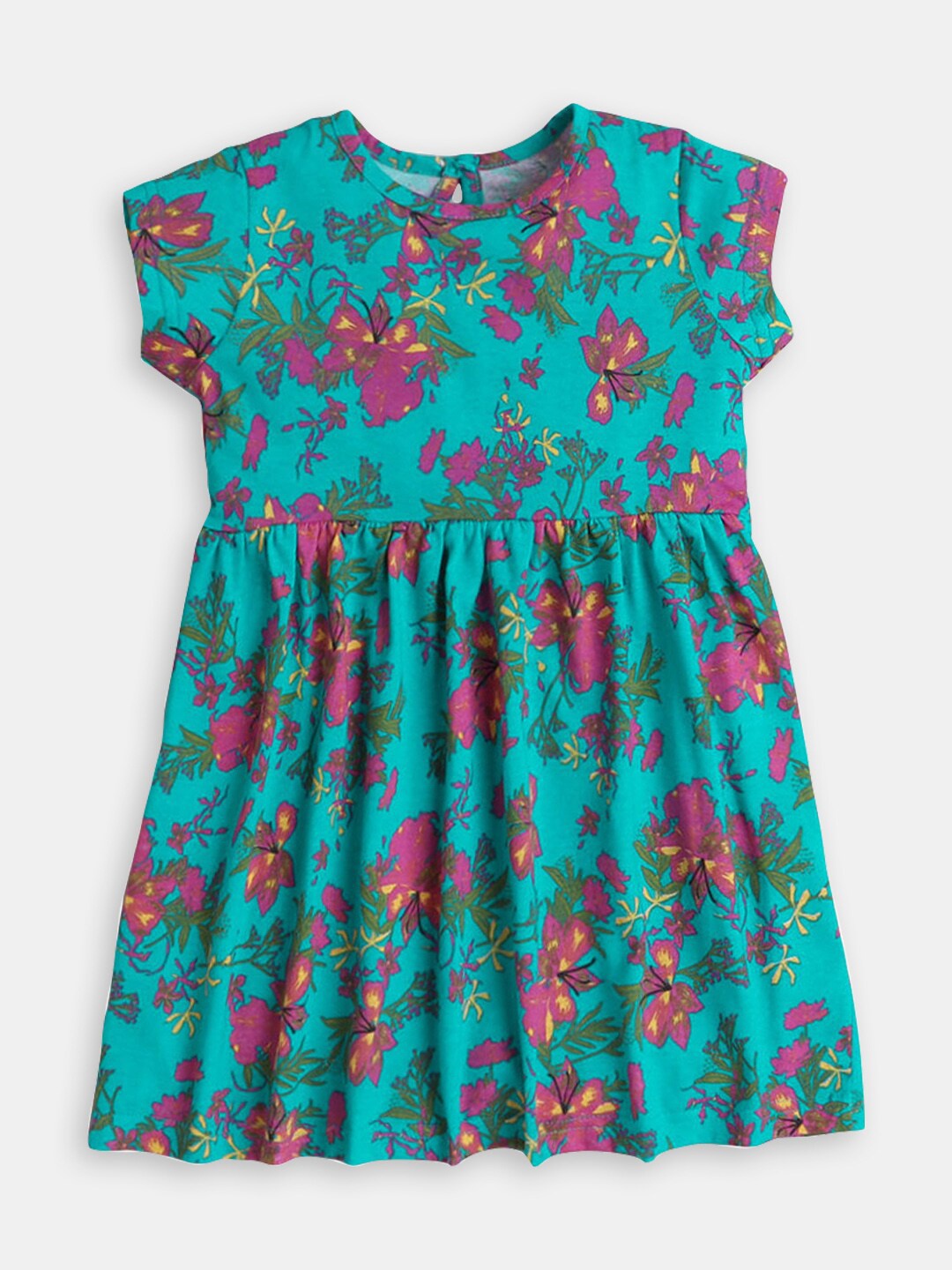 

Hopscotch Girls Floral Printed Fit & Flare Dress, Teal