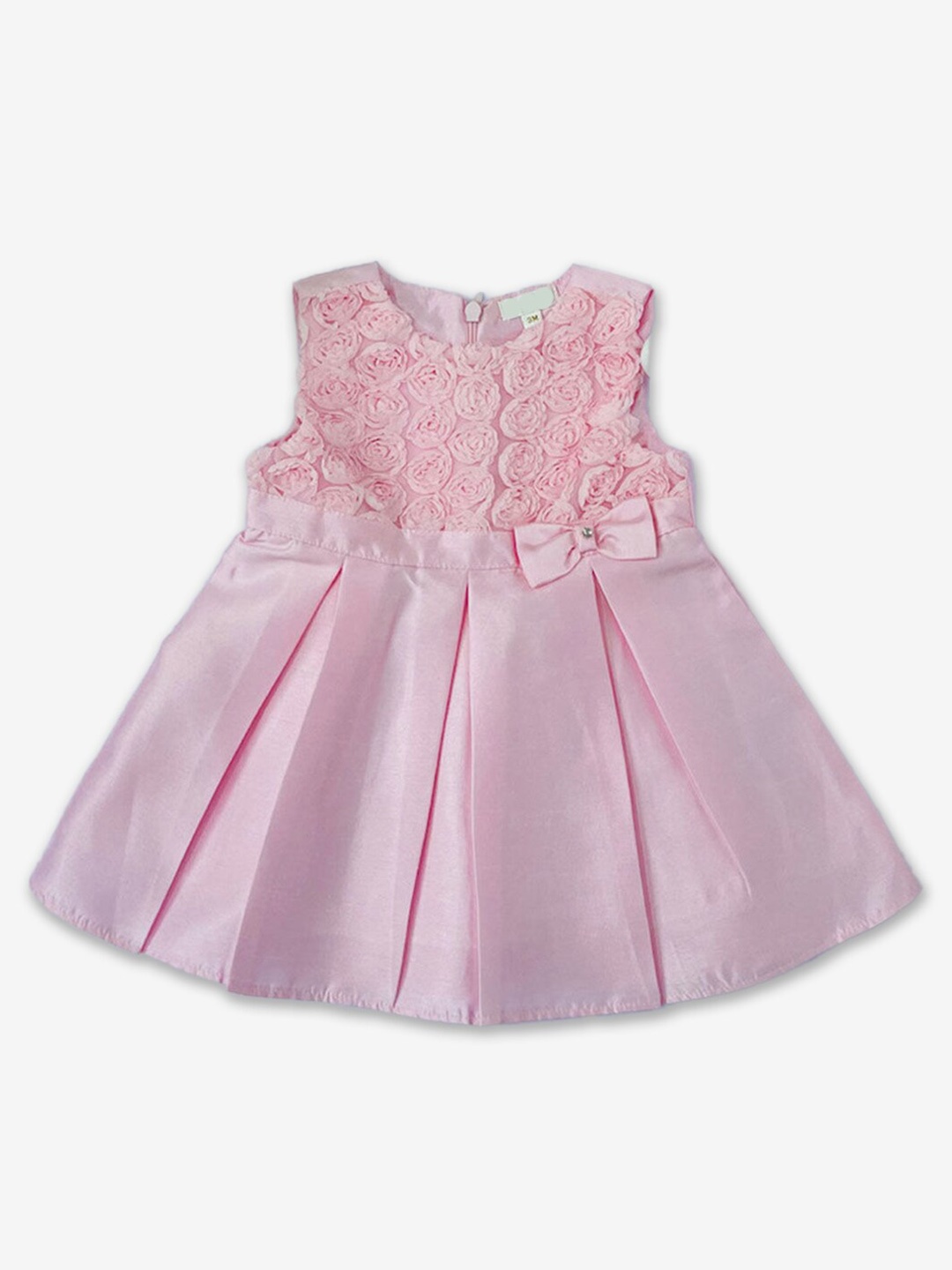 

Hopscotch Infant Girls Self Design Fit & Flare Dress, Pink