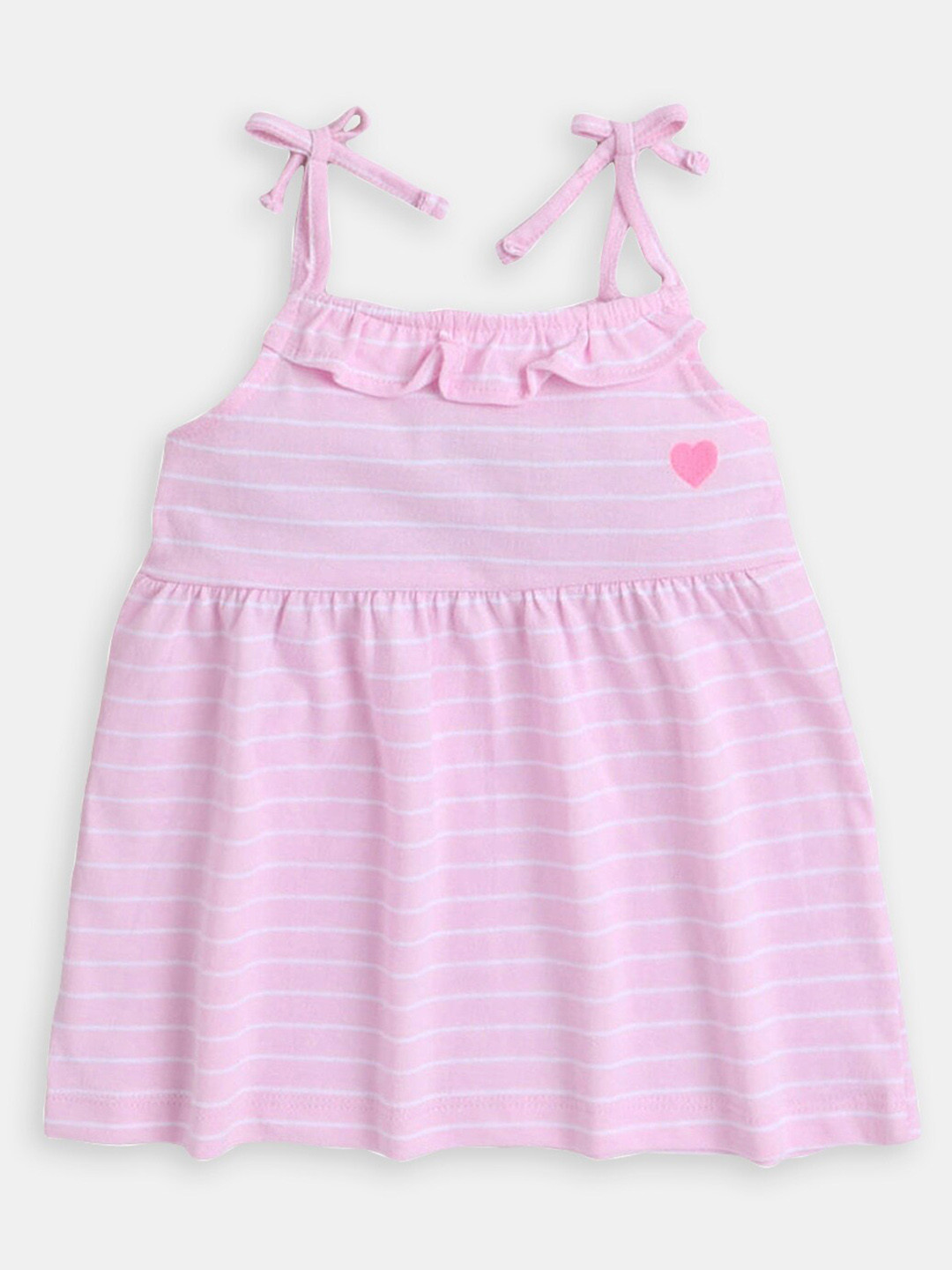 

Hopscotch Infant Girls Striped Ruffled Fit & Flare Dress, Pink