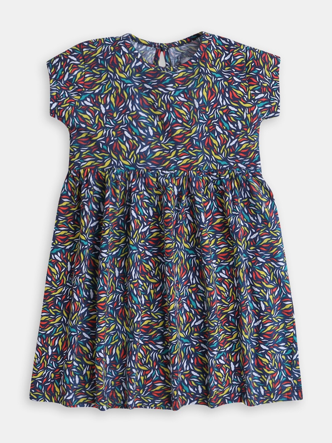 

Hopscotch Girls Abstract Printed Fit & Flare Dress, Blue