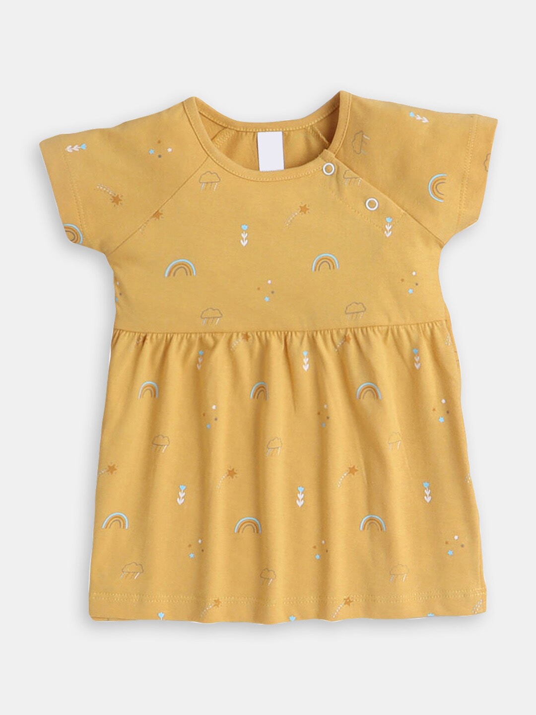 

Hopscotch Infant Girls Conversational Printed Fit & Flare Dress, Mustard