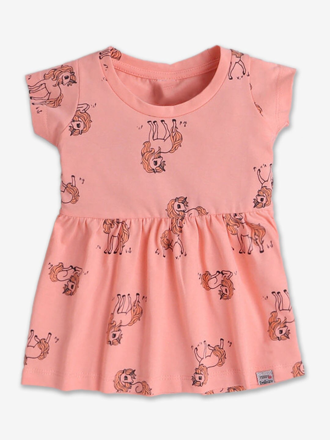 

Hopscotch Infant Girls Conversational Printed Fit & Flare Dress, Peach