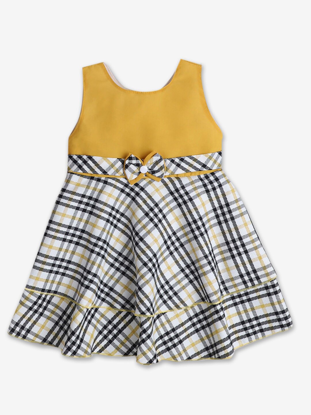 

Hopscotch Infant Girls Checked Fit & Flare Dress, Yellow