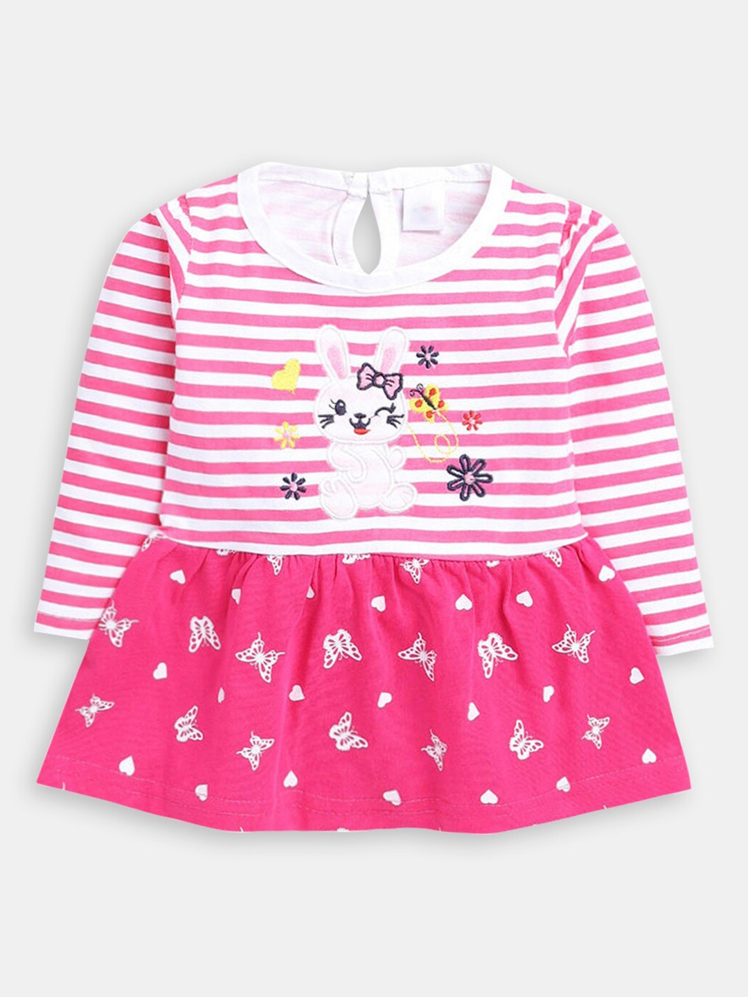 

Hopscotch Infant Girls Striped Fit & Flare Dress, Pink