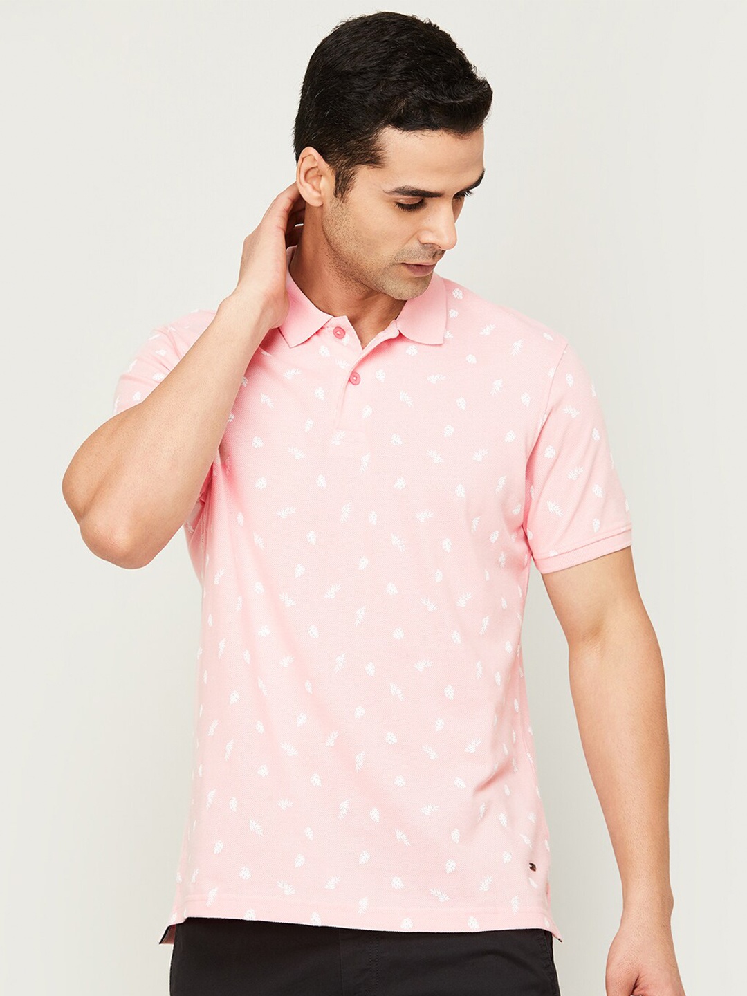

CODE by Lifestyle Conversational Printed Polo Collar T-shirt, Pink