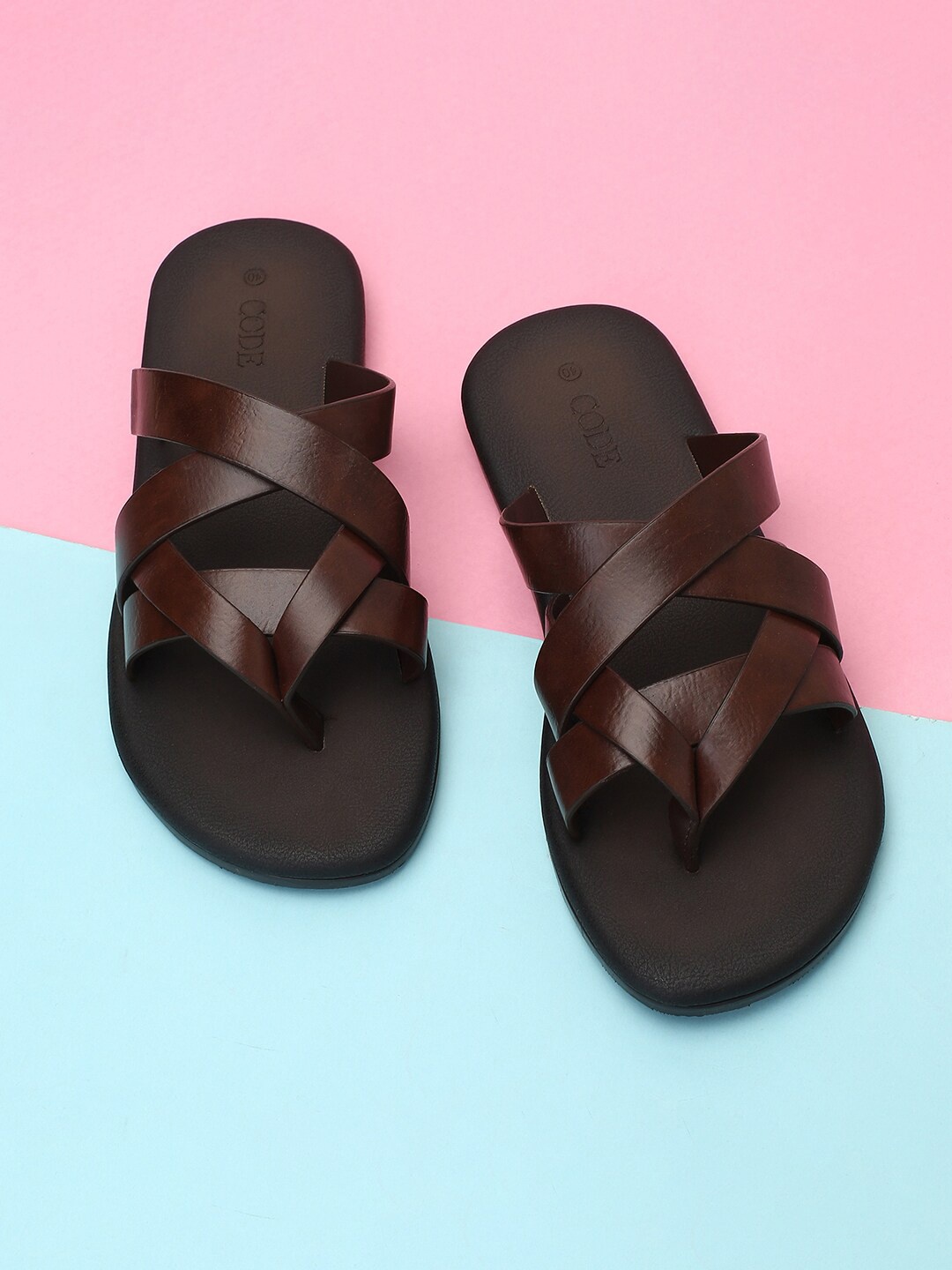 

CODE by Lifestyle Men Open Toe Comfort Sandals, Brown