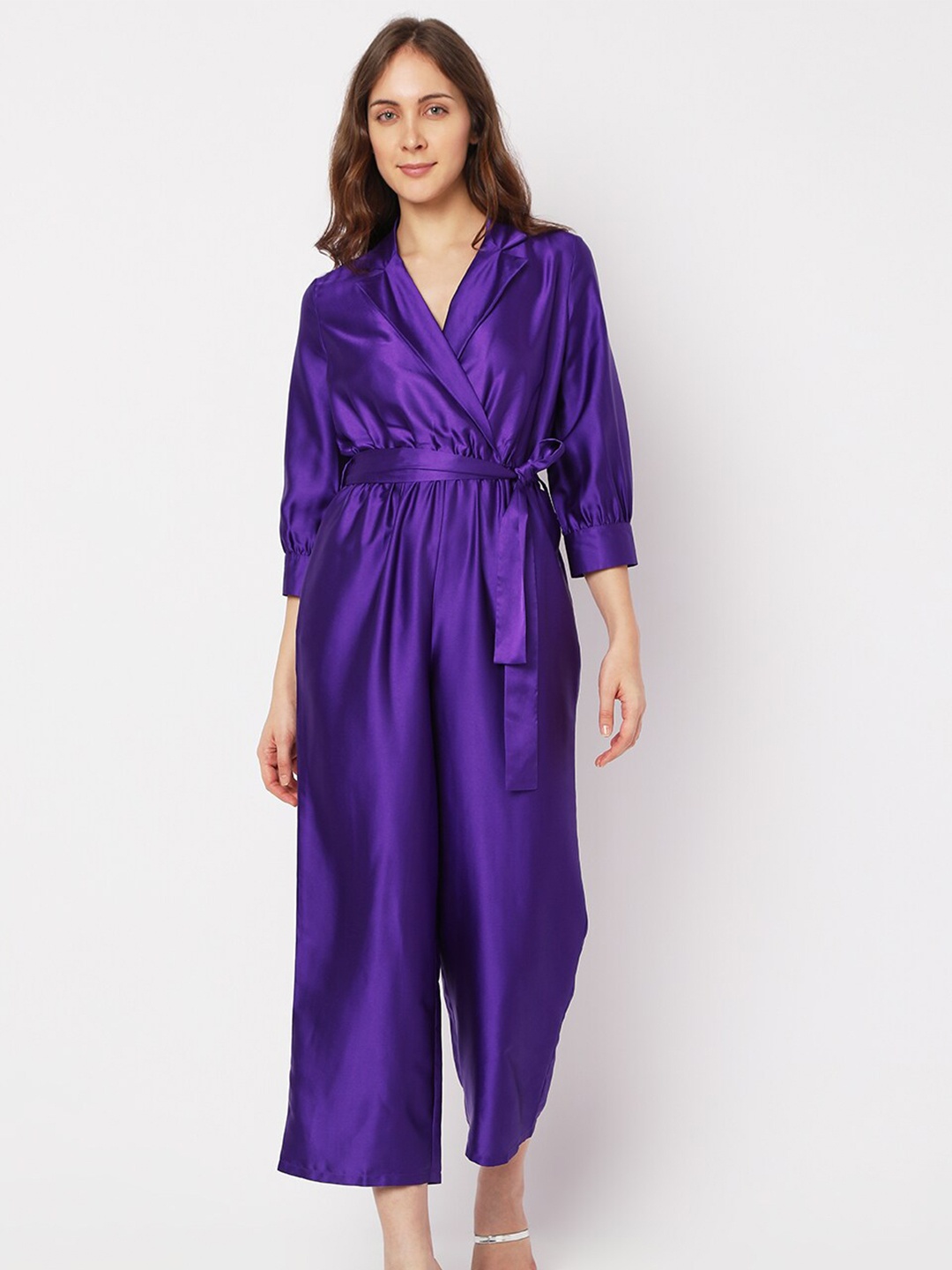 

Vero Moda Waist Tie Ups L Basic Jumpsuit, Purple