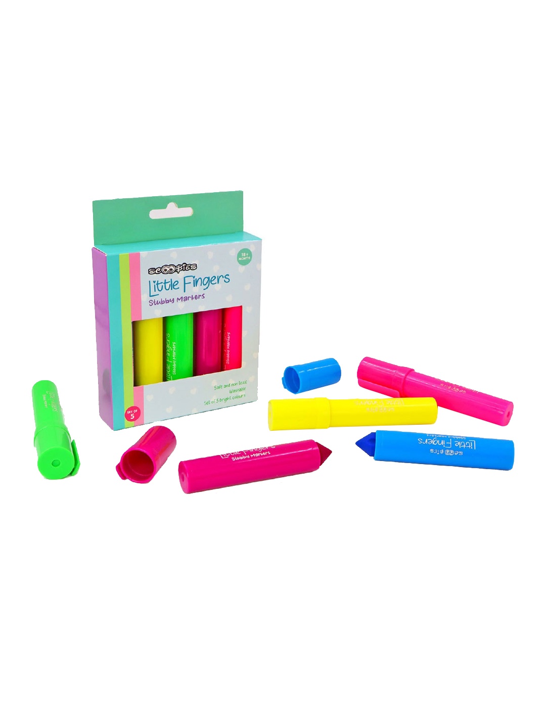 

SCOOBIES Set of 5 Stubby Markers, Multi