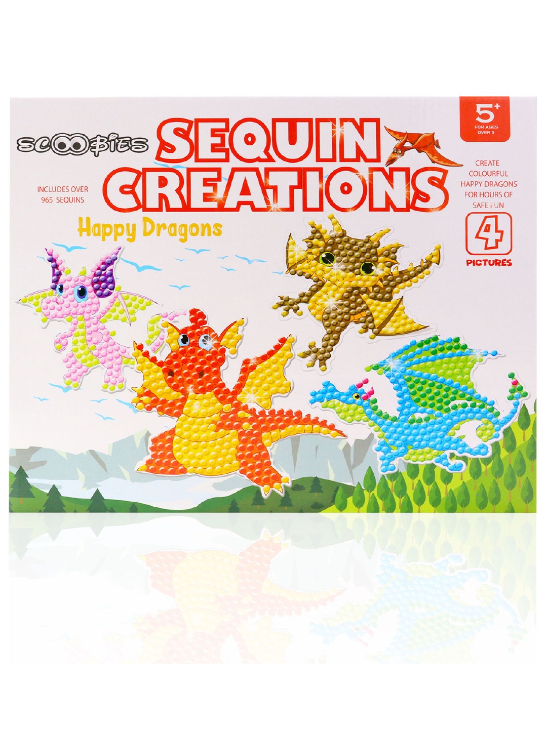 

SCOOBIES Kids Happy Dragon Sequin Creation, Multi