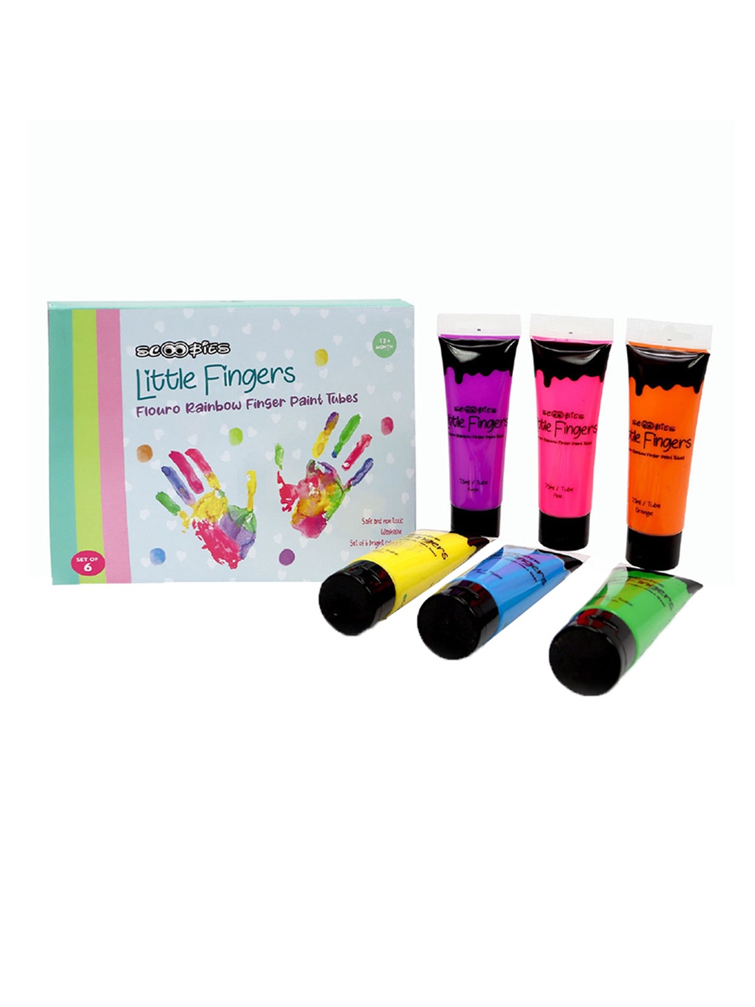 

SCOOBIES Set of 6 Finger Paint Tubes, Magenta