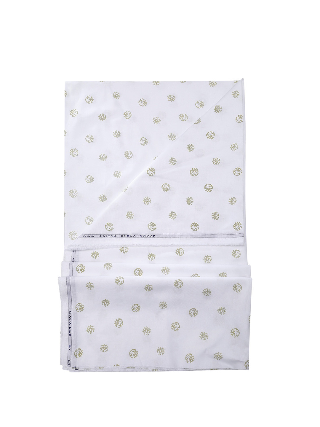 

CAVALLO by Linen Club Men Printed Shirt Clothing Fabric, White