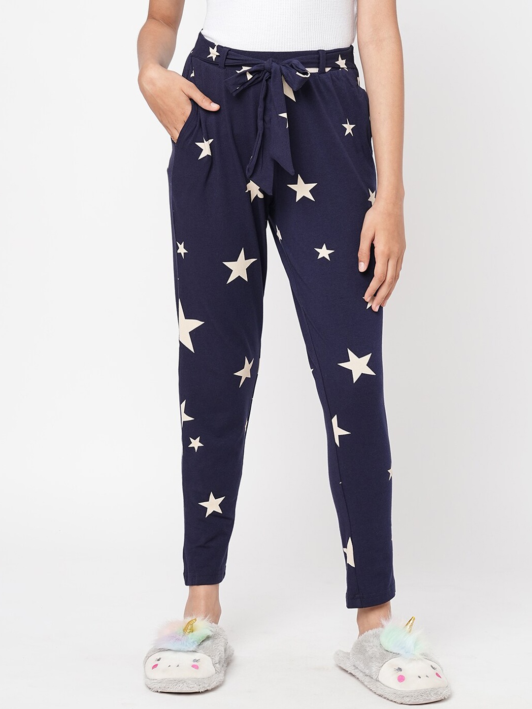 

Sweet Dreams Girls Printed Cotton Blend Lounge Pants, Navy blue