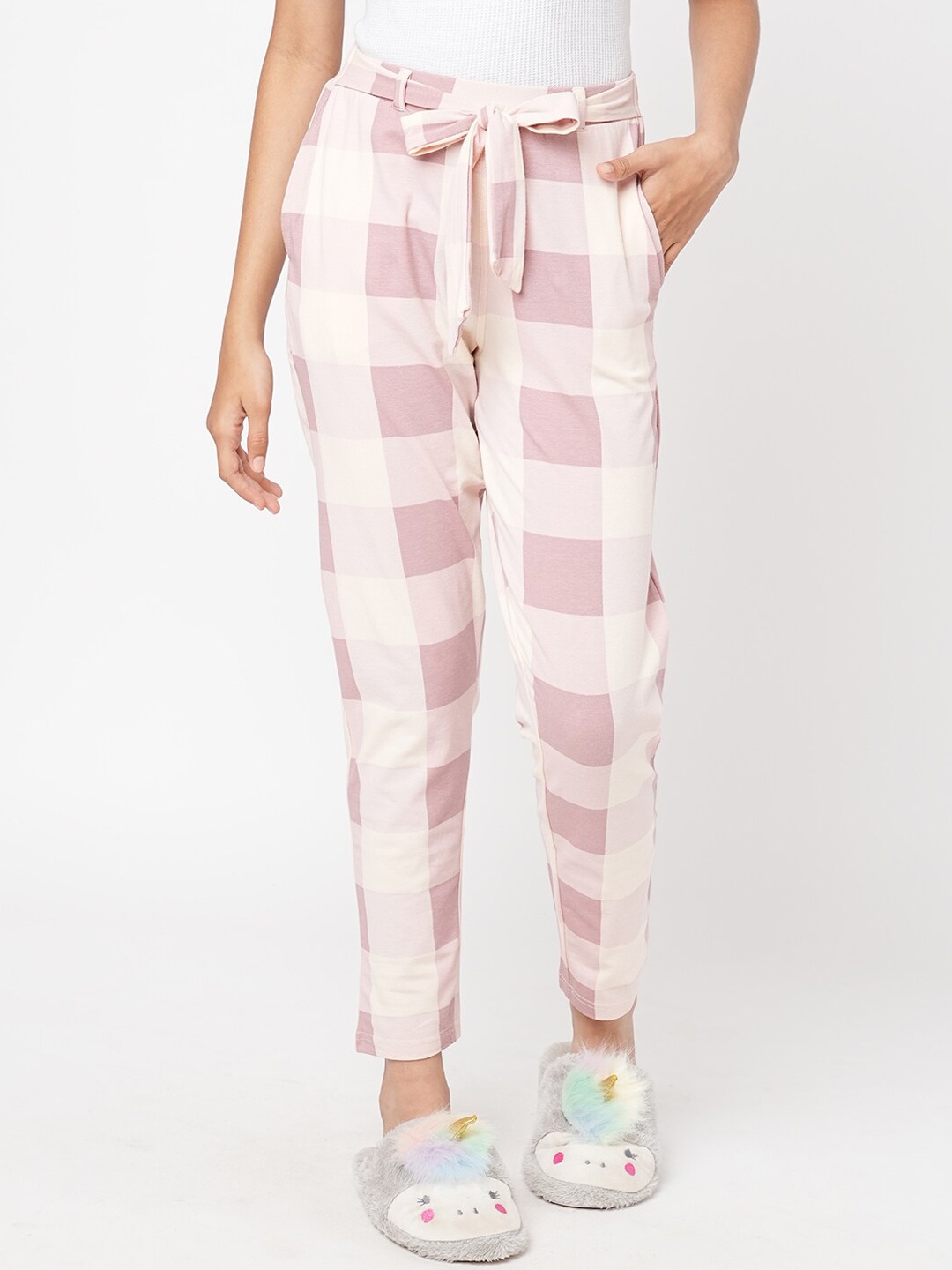 

Sweet Dreams Girls Checked Lounge Pants, Pink