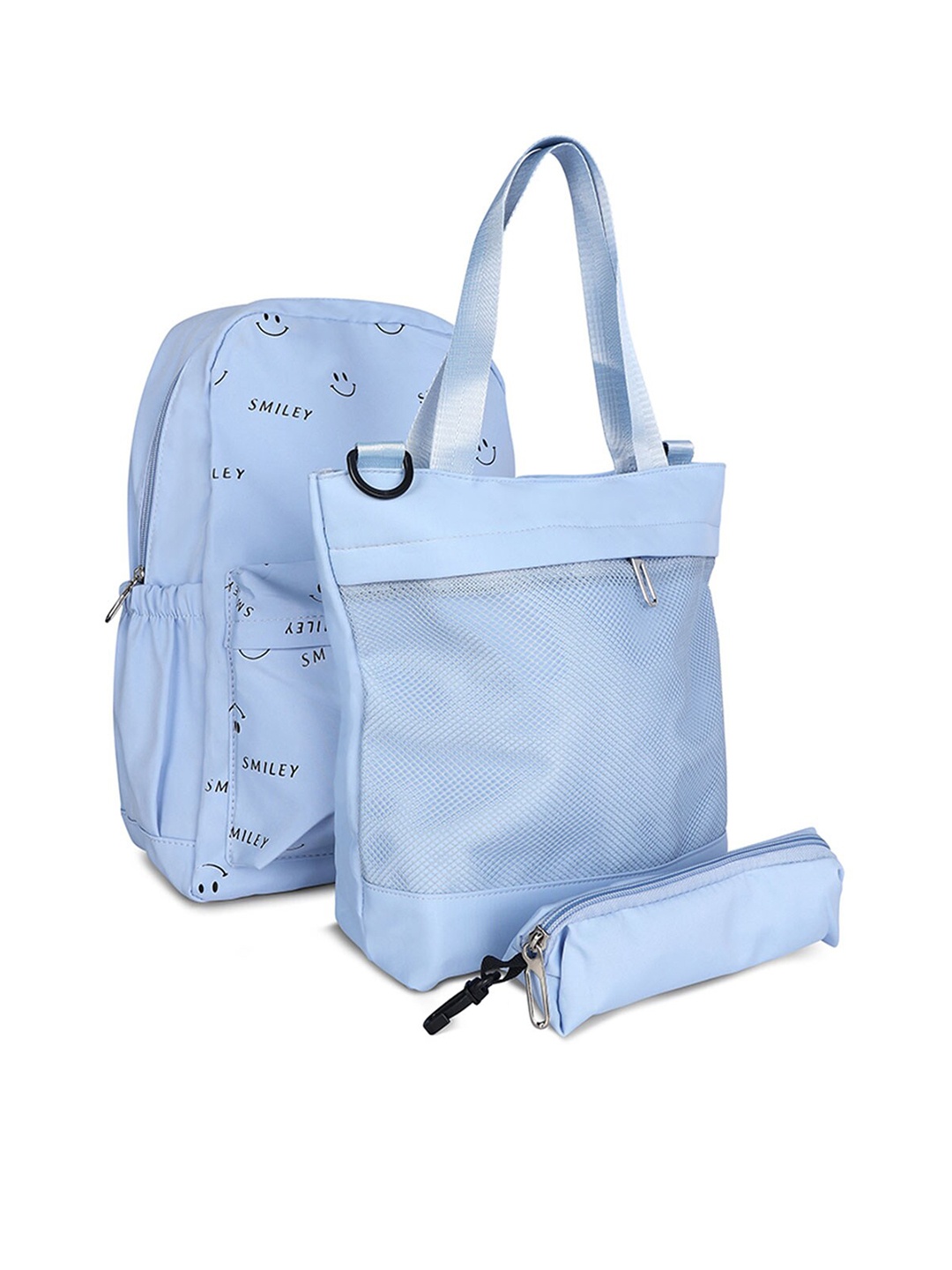 

London Rag Women Set Of 3 Tote Bag, Pouch And Backpack, Blue