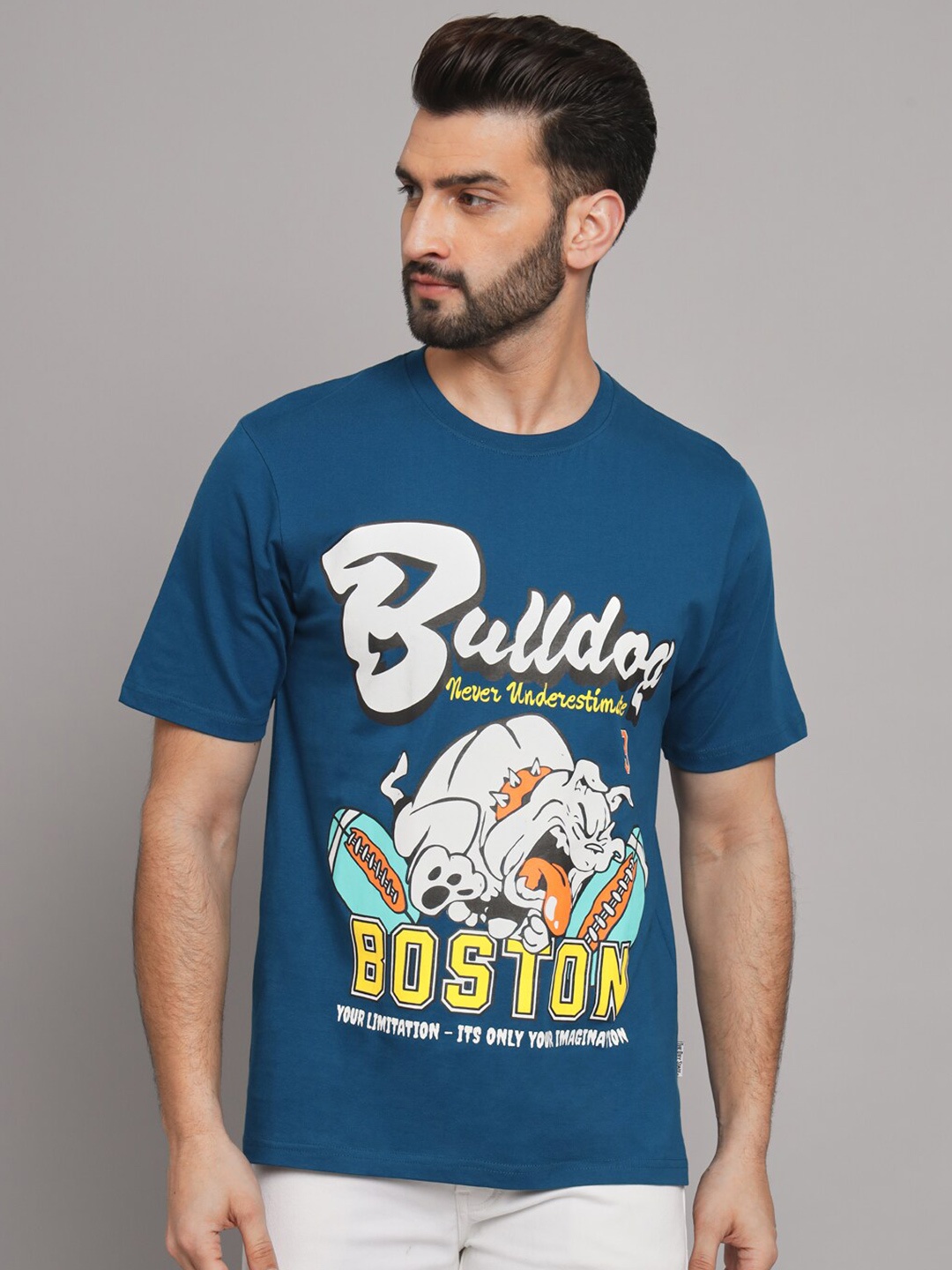 

The Dry State Graphic Printed Cotton Loose Fit T-shirt, Blue