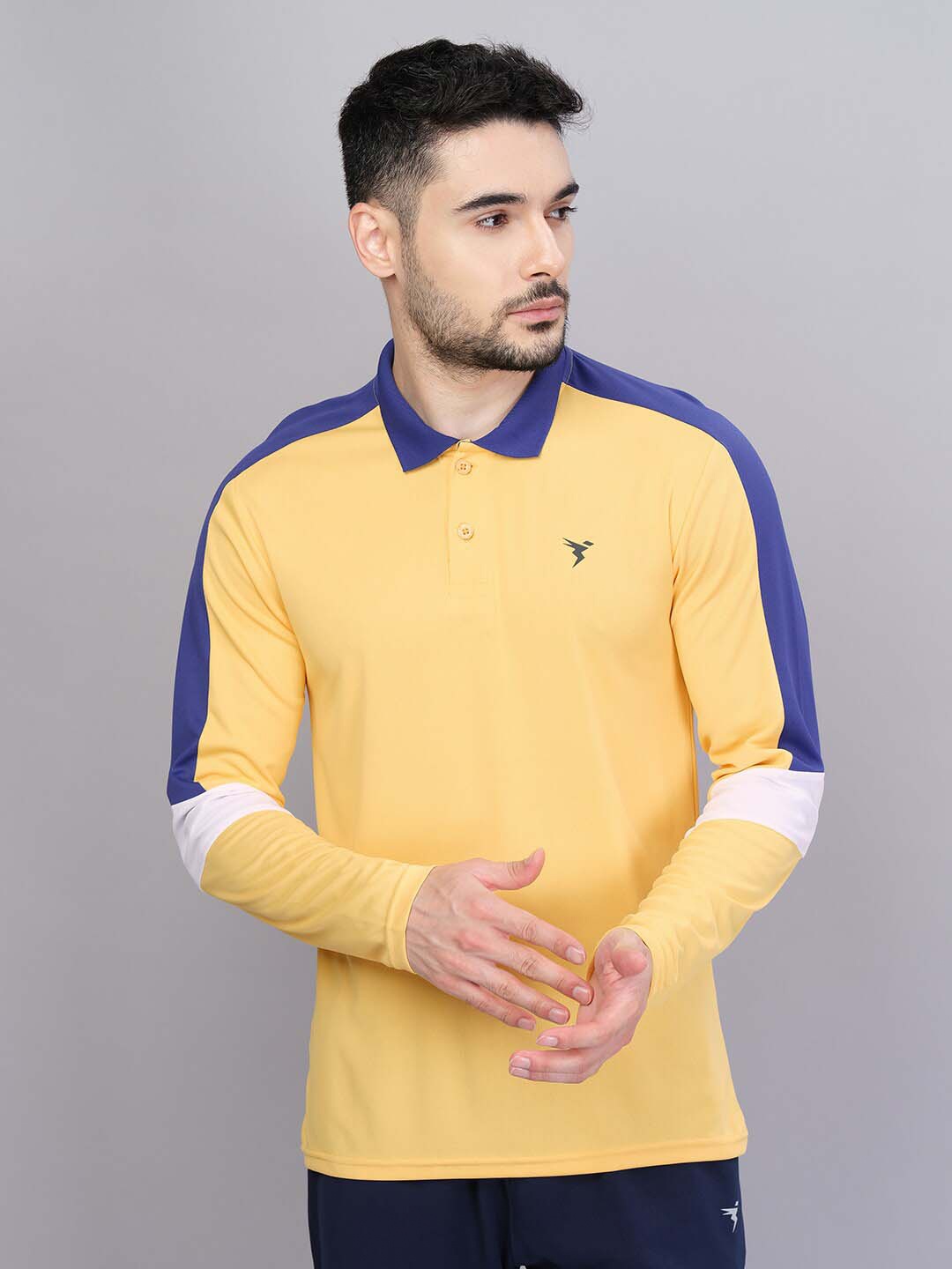 

Technosport Polo Collar Antimicrobial Slim Fit Training & Gym T-shirt, Yellow