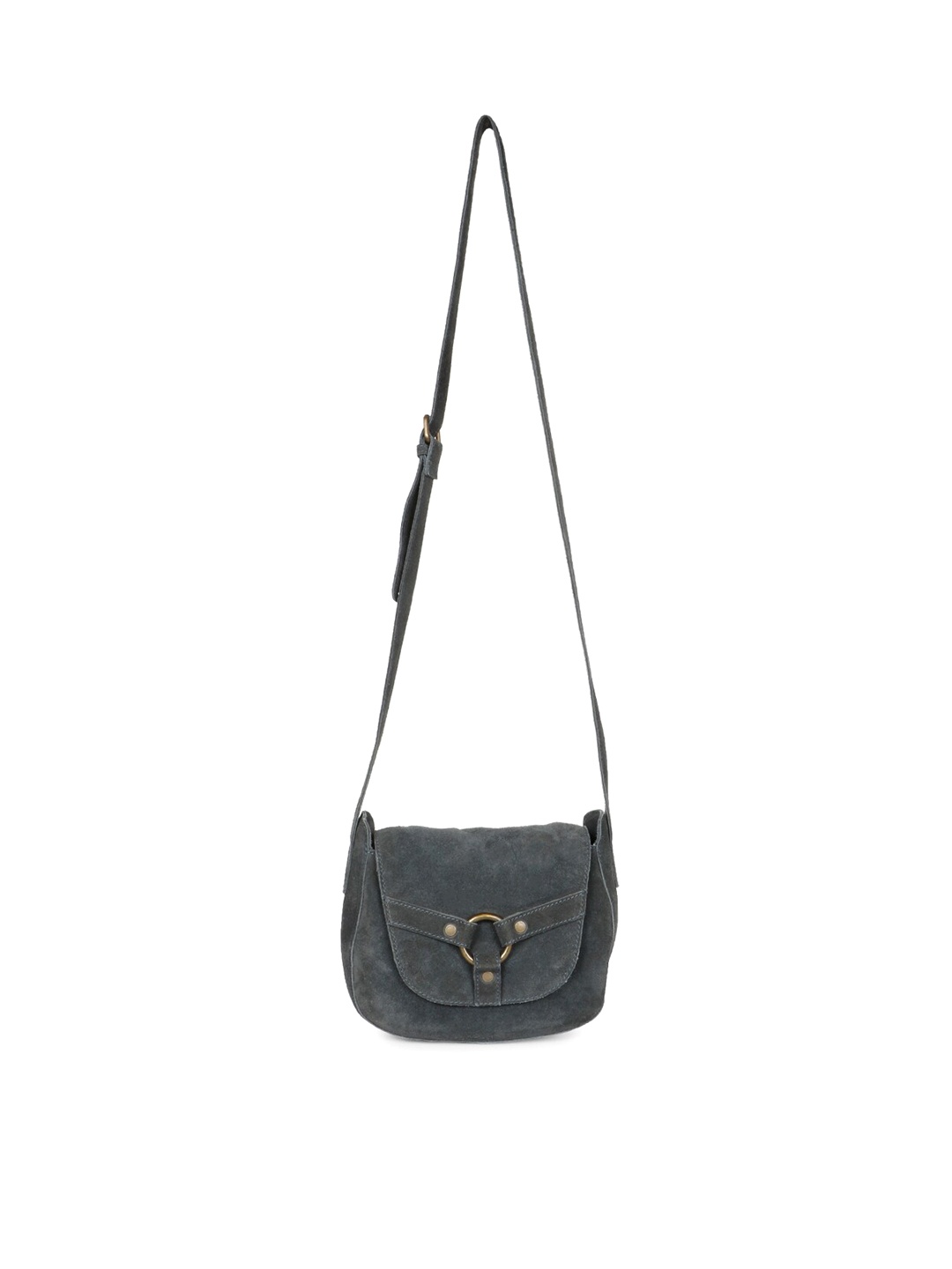 

Saint G Leather Structured Sling Bag, Navy blue