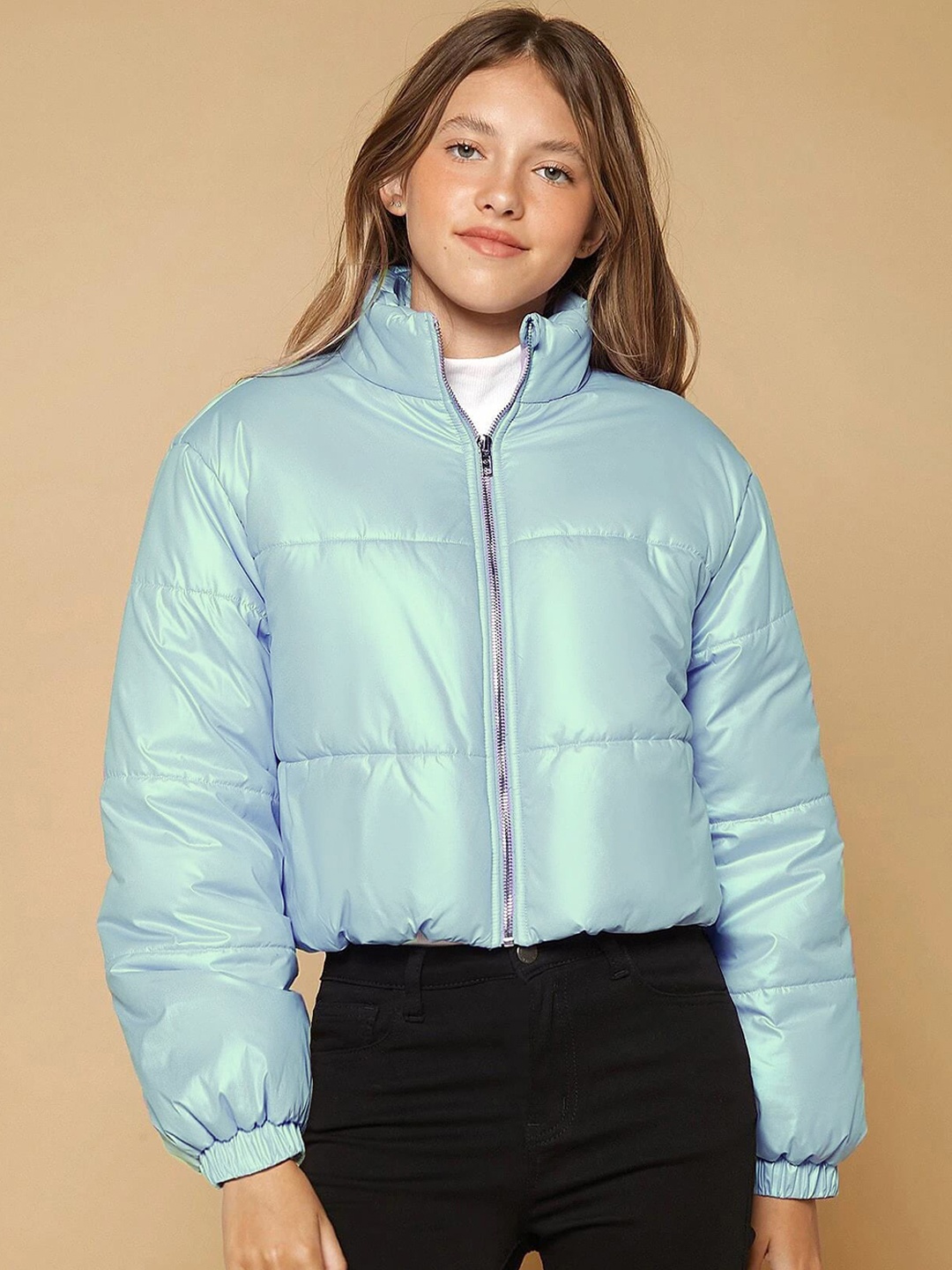 

Kotty Girls Stand Collar Puffer Jacket, Blue