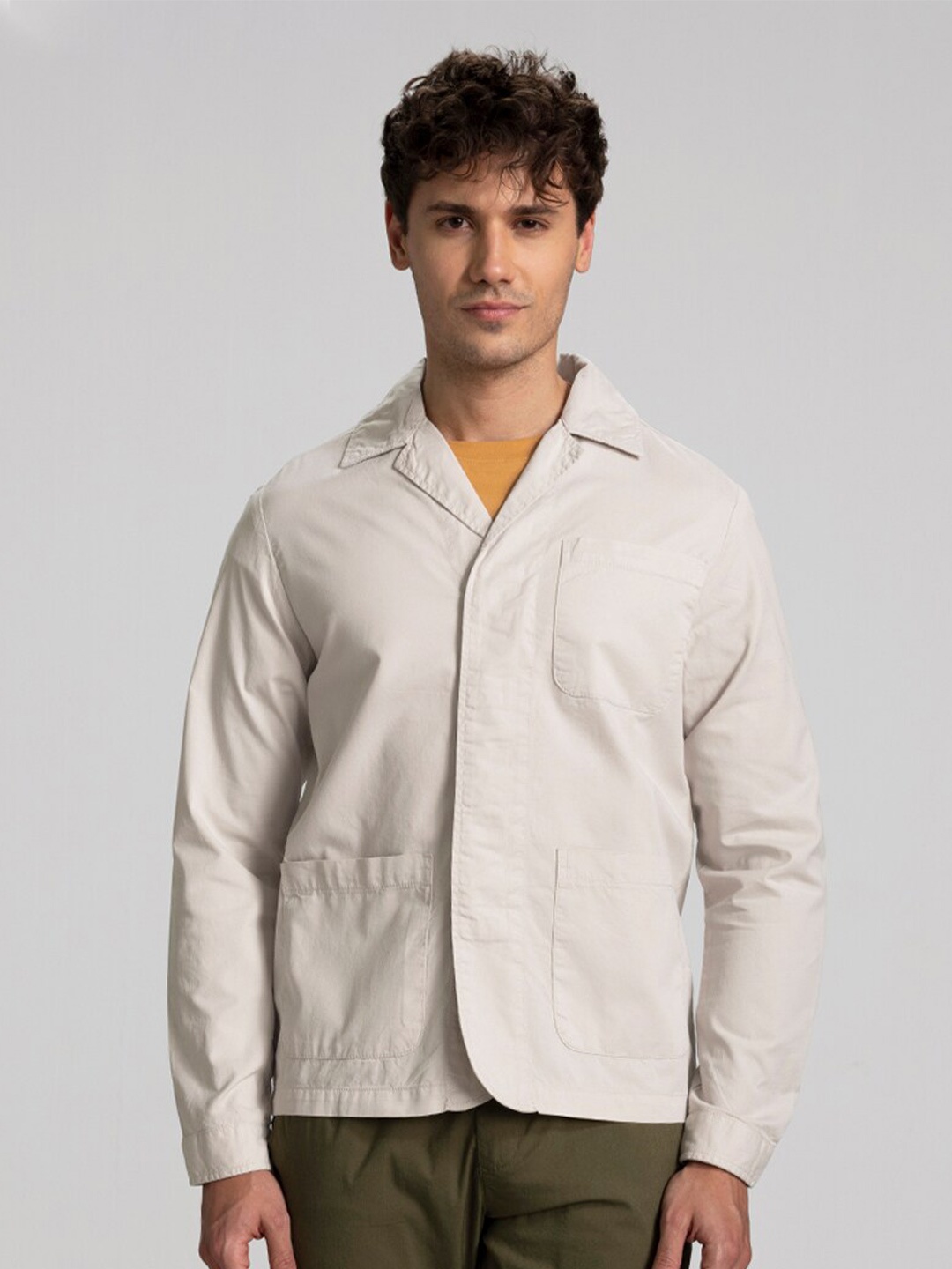 

Snitch Slim Fit Spread Collar Cotton Casual Shirt, Off white