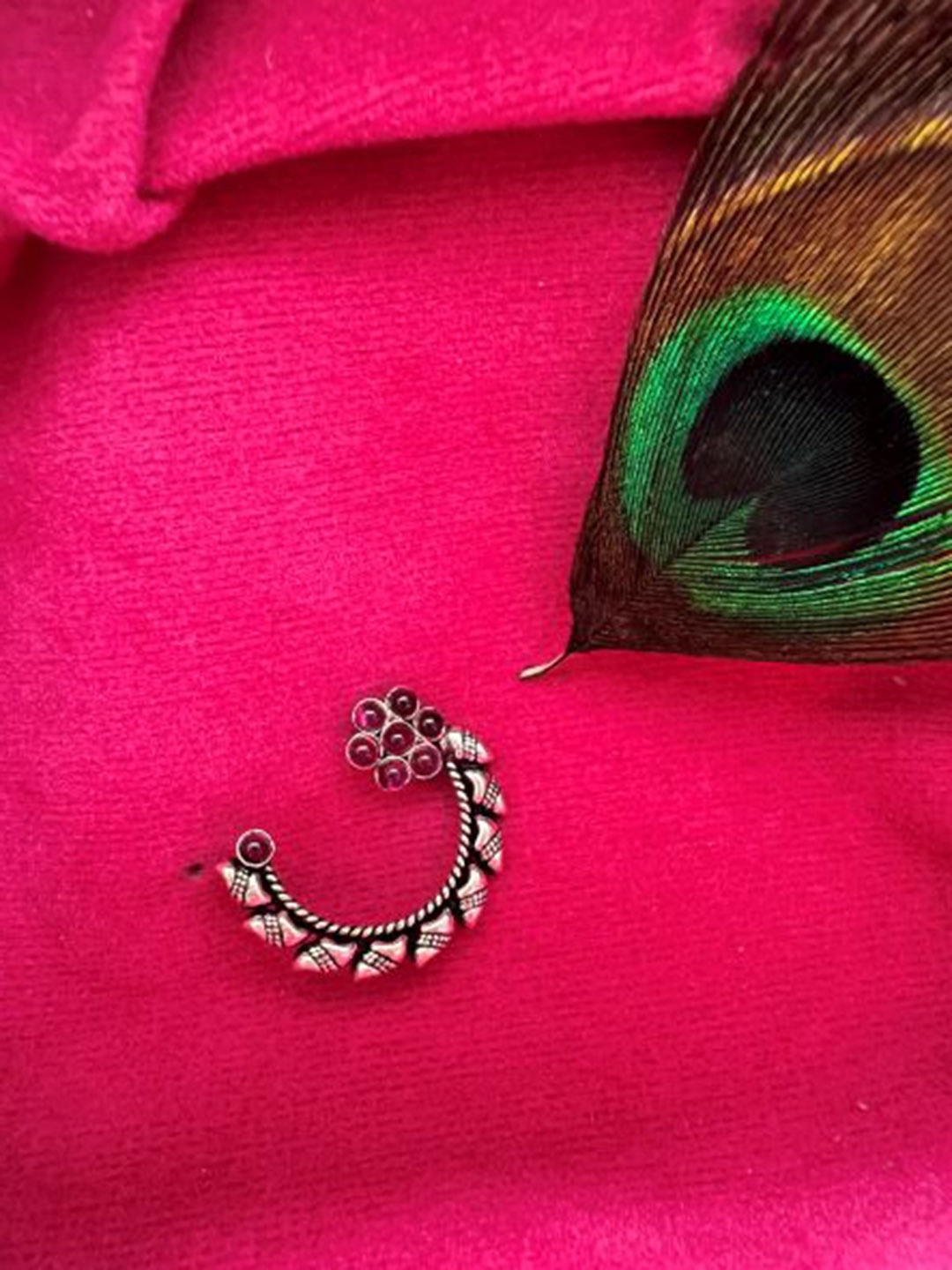 

Arte Jewels Oxidised Nosepin, Silver