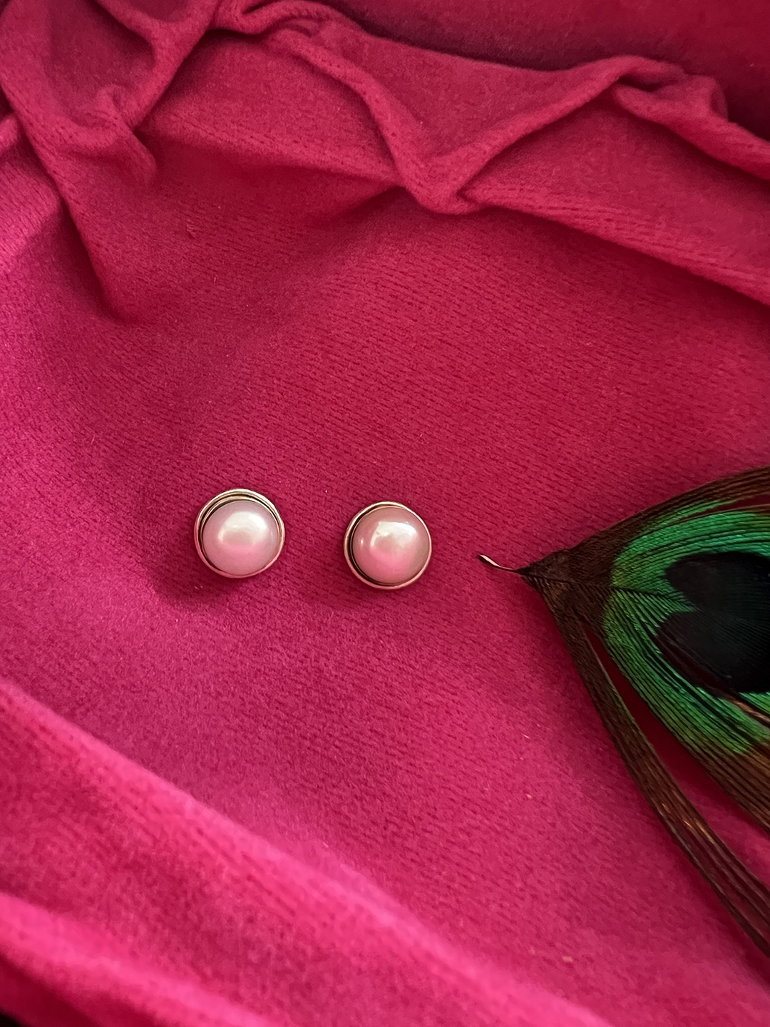Arte Jewels Silver-Plated Sterling Silver Studded Circular Studs Earrings