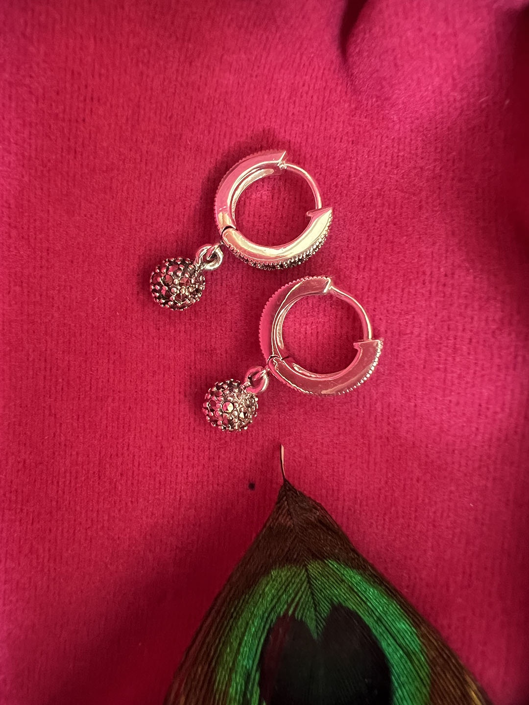 Arte Jewels Silver-Plated Circular Sterling Silver Hoop Earrings