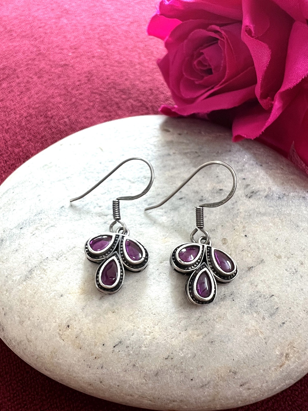 

Arte Jewels Silver-Plated Floral Drop Earrings