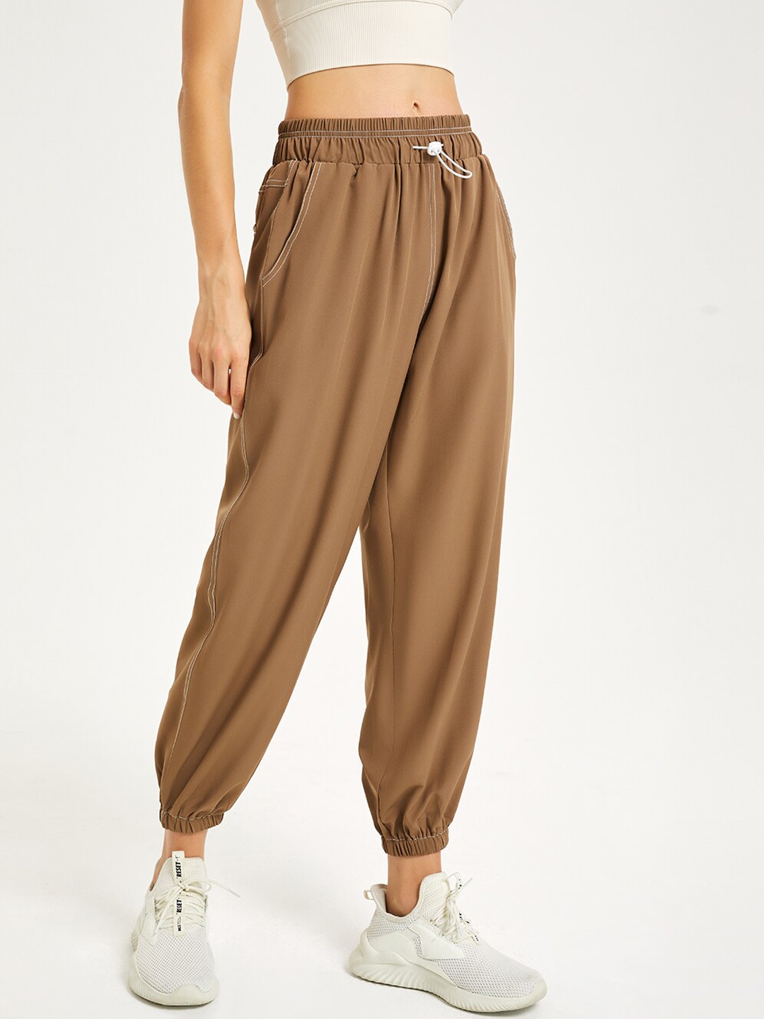 

JC Collection Women Regular Fit Dry Fit Joggers, Brown