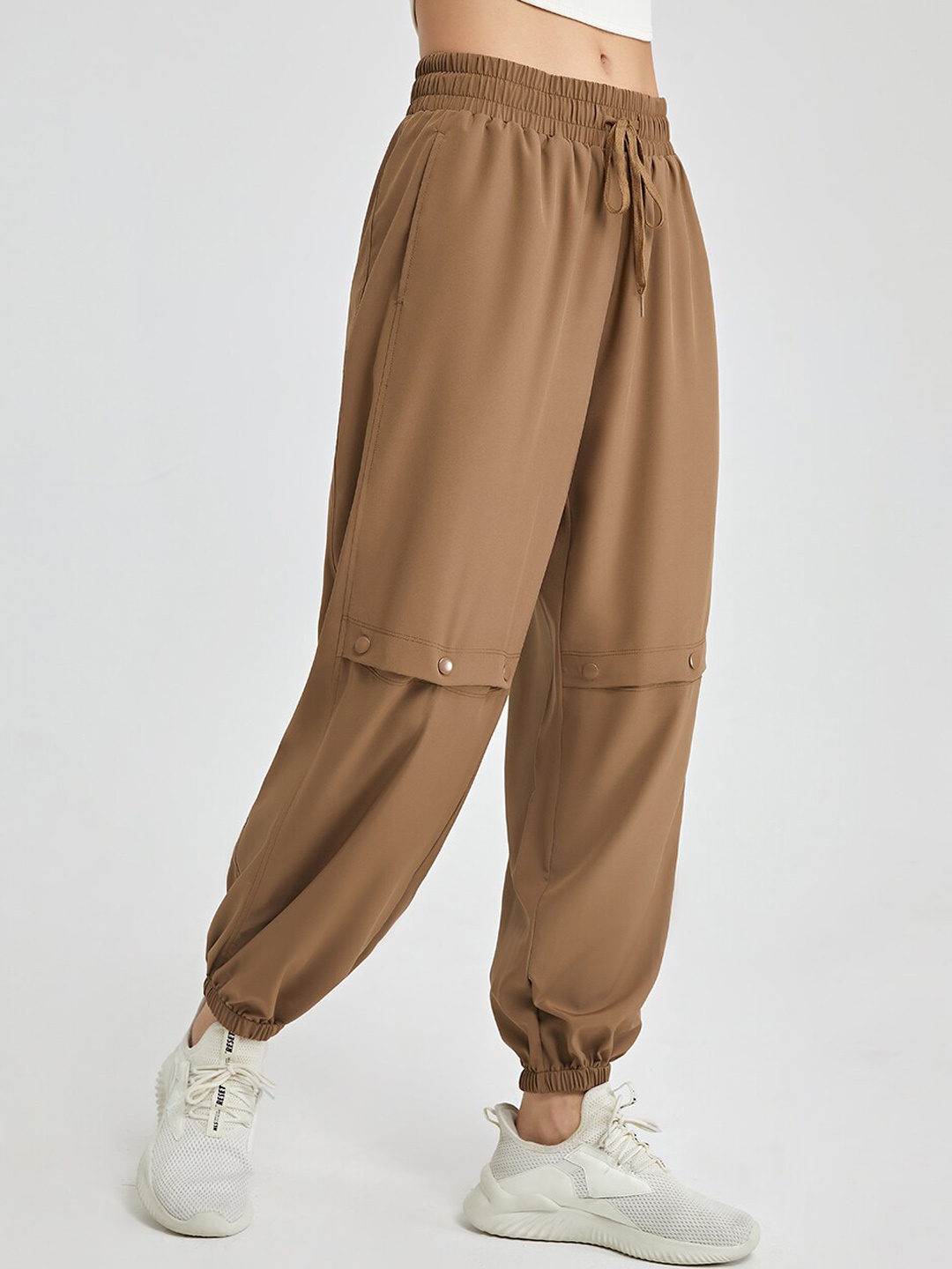 

JC Collection Women Regular Fit Dry-Fit Ankle Length Joggers, Brown