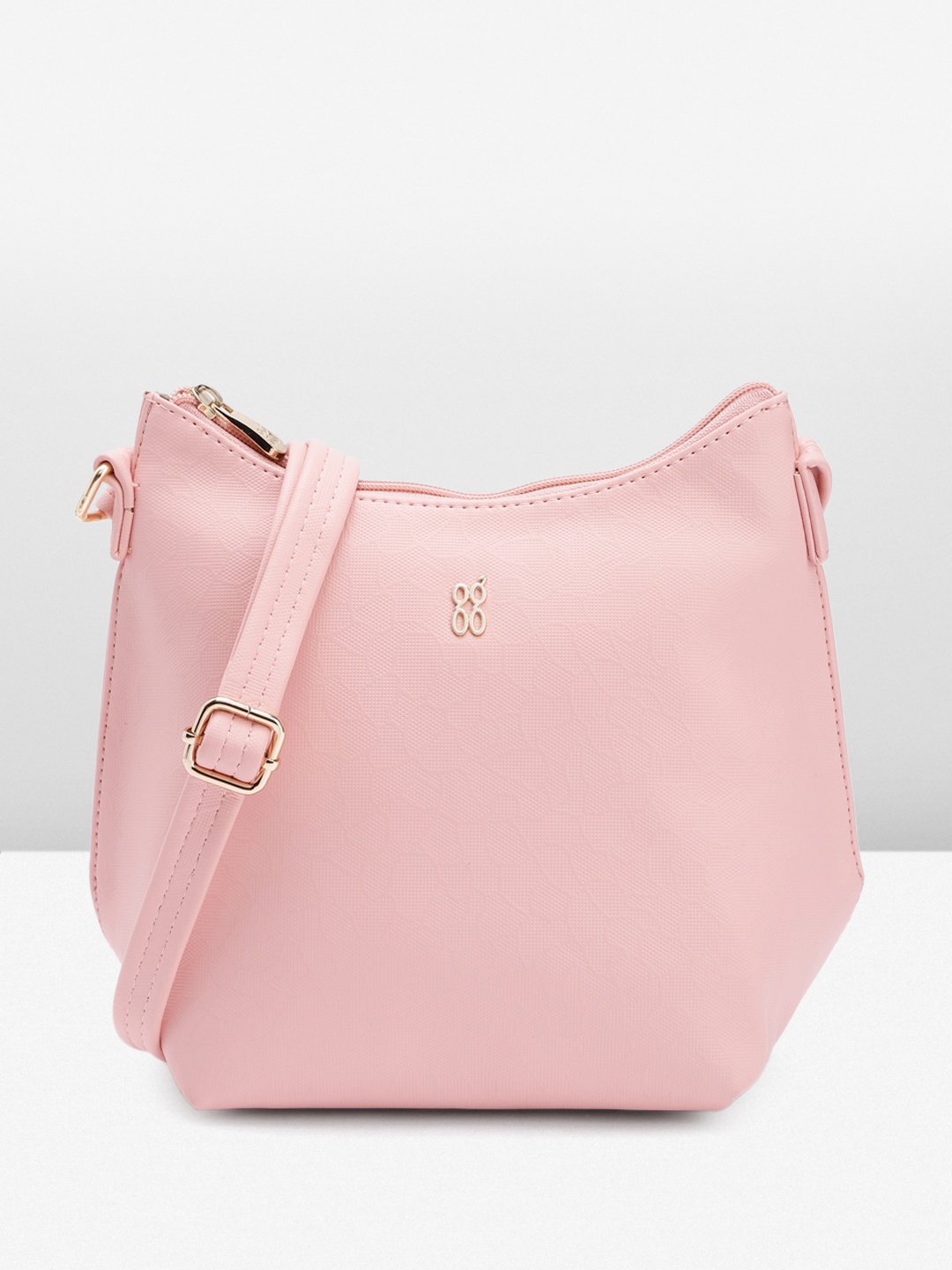 

Baggit Textured Structured Sling Bag, Pink