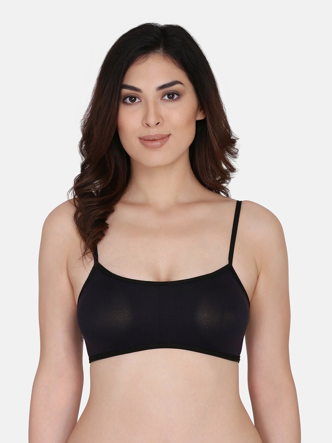 

Da Intimo Full Coverage Non-Wired Lightly Padded Bralette Cotton Bra, Black