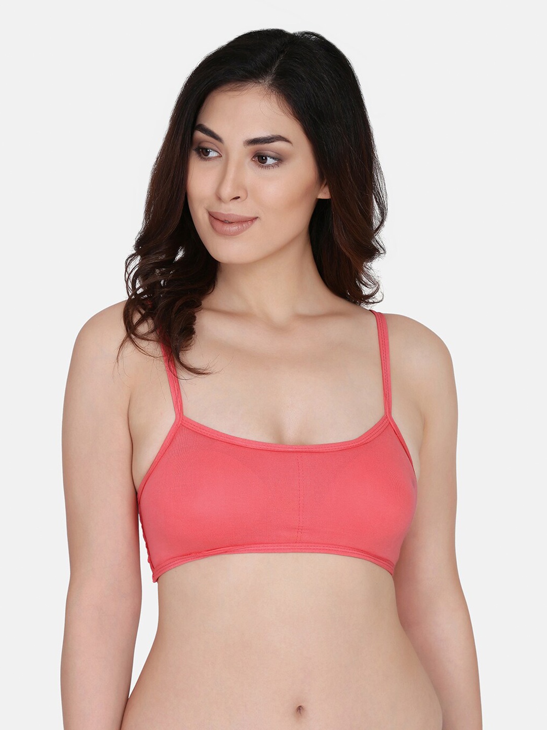 

Da Intimo Full Coverage Lightly Padded Bralette Bra, Orange