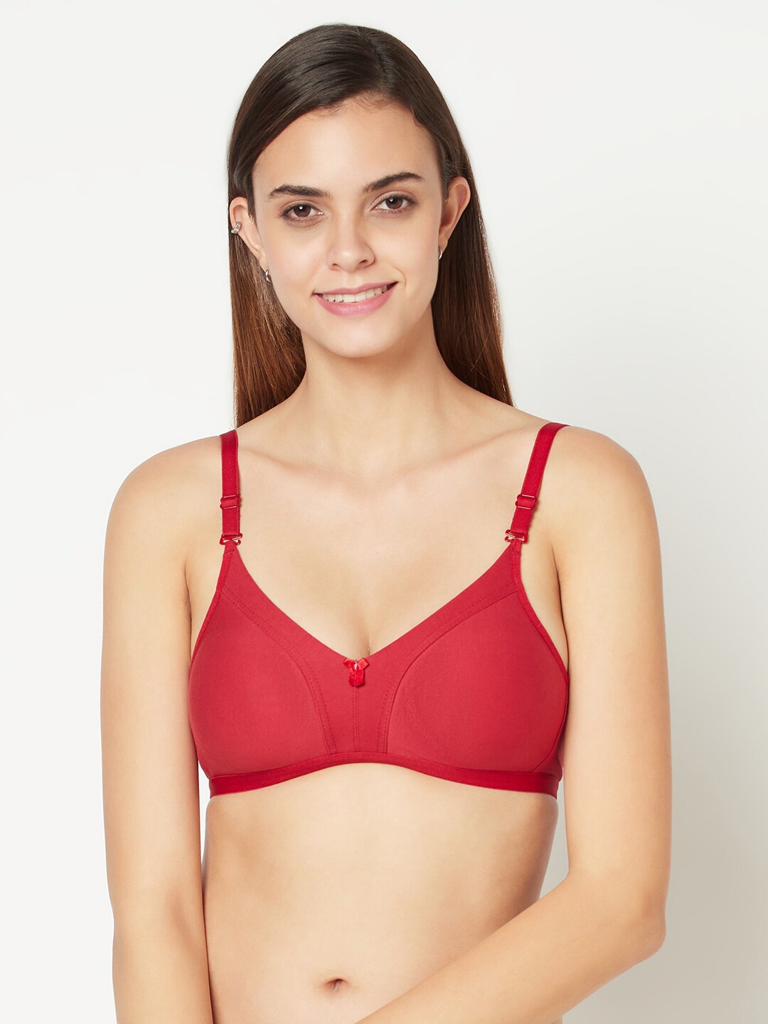 

Da Intimo Cotton Full Coverage Non Padded Bra, Red