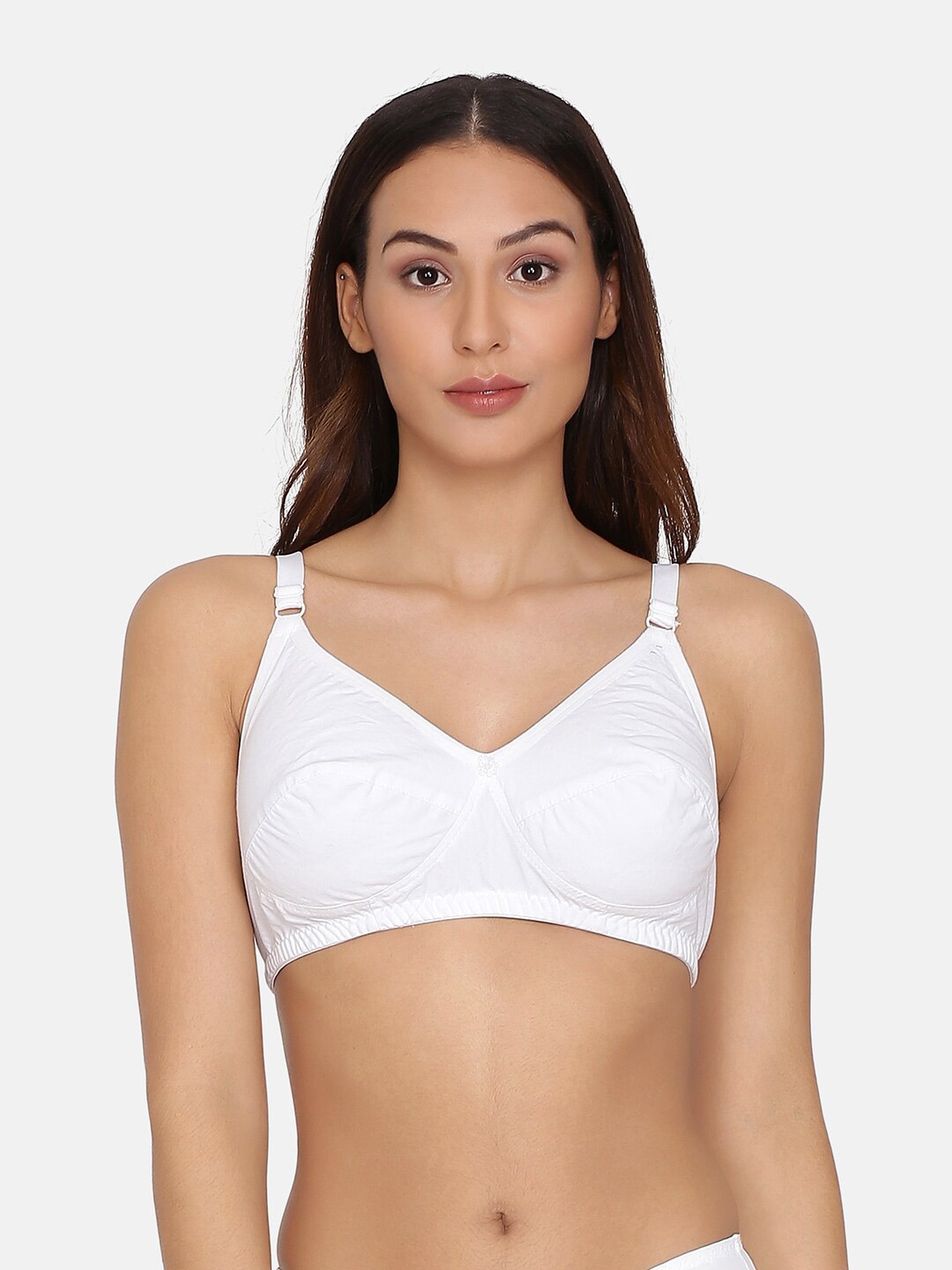 

Da Intimo Non Padded Non-Wired All Day Comfort Seamless Cotton Bra, White